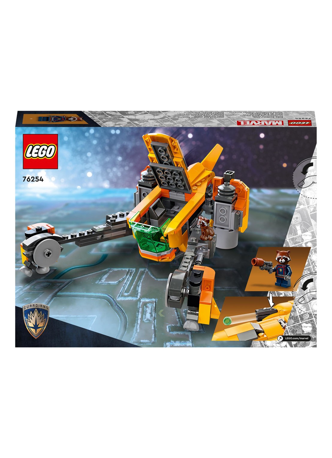 LEGO Schip van Baby Rocket Guardians of the Galaxy bouwset - 76254 - detail 6 multicolor