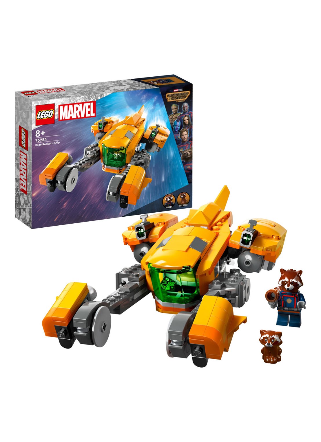 LEGO Schip van Baby Rocket Guardians of the Galaxy bouwset - 76254 - detail 7 multicolor