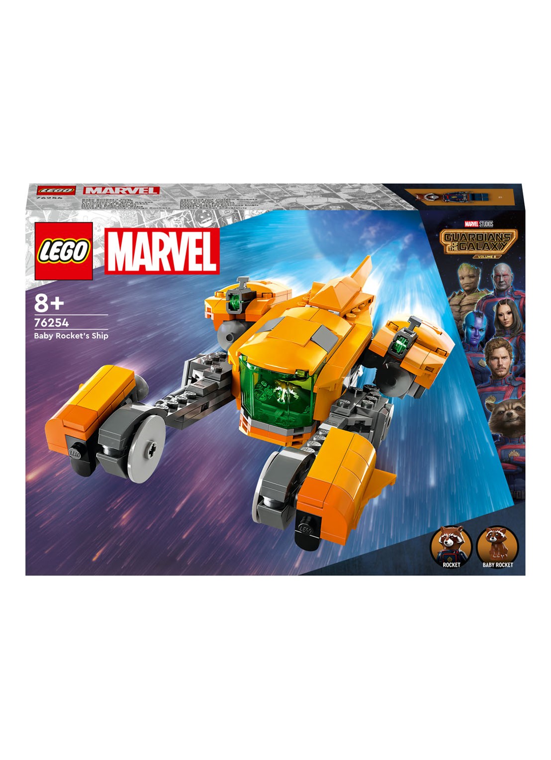 LEGO Schip van Baby Rocket Guardians of the Galaxy bouwset - 76254 - voorkant multicolor