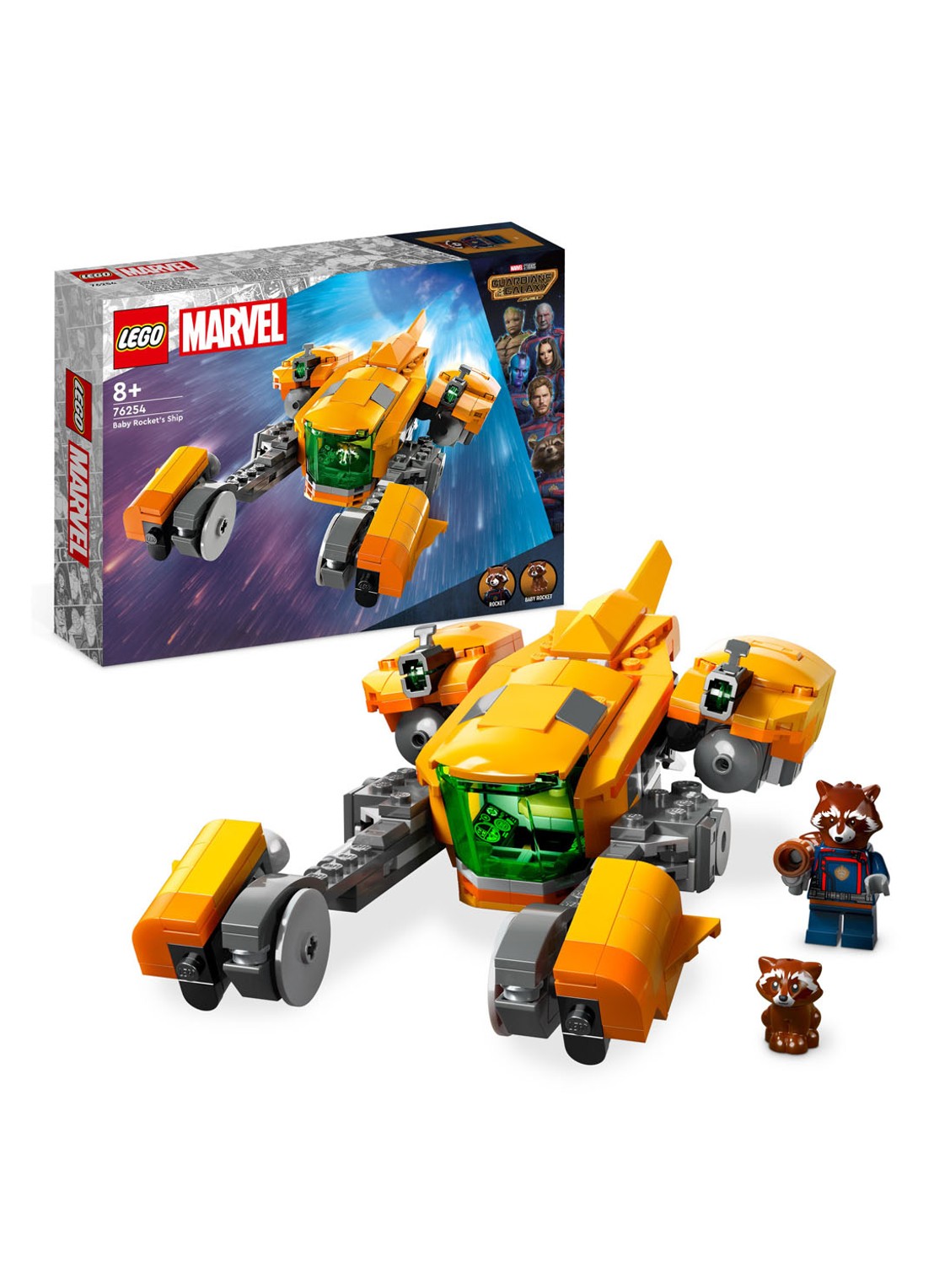 LEGO Schip van Baby Rocket Guardians of the Galaxy bouwset - 76254 - voorkant 2 multicolor
