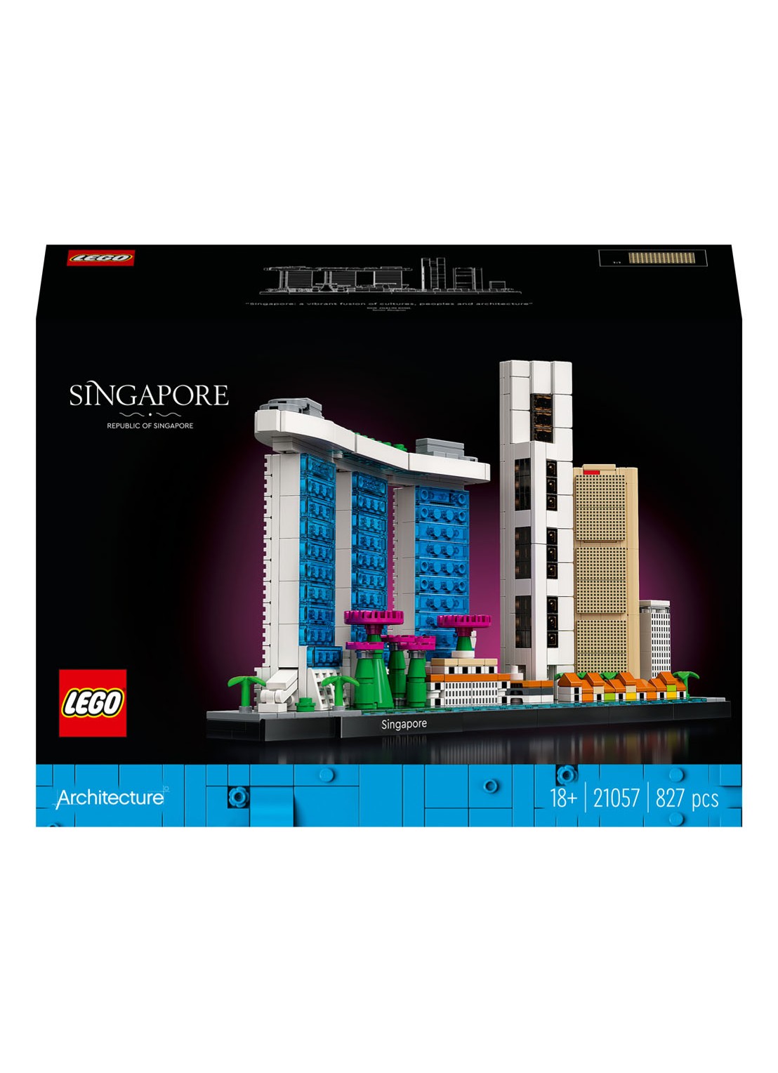 LEGO Singapore - bouwset 21057 - voorkant multicolor
