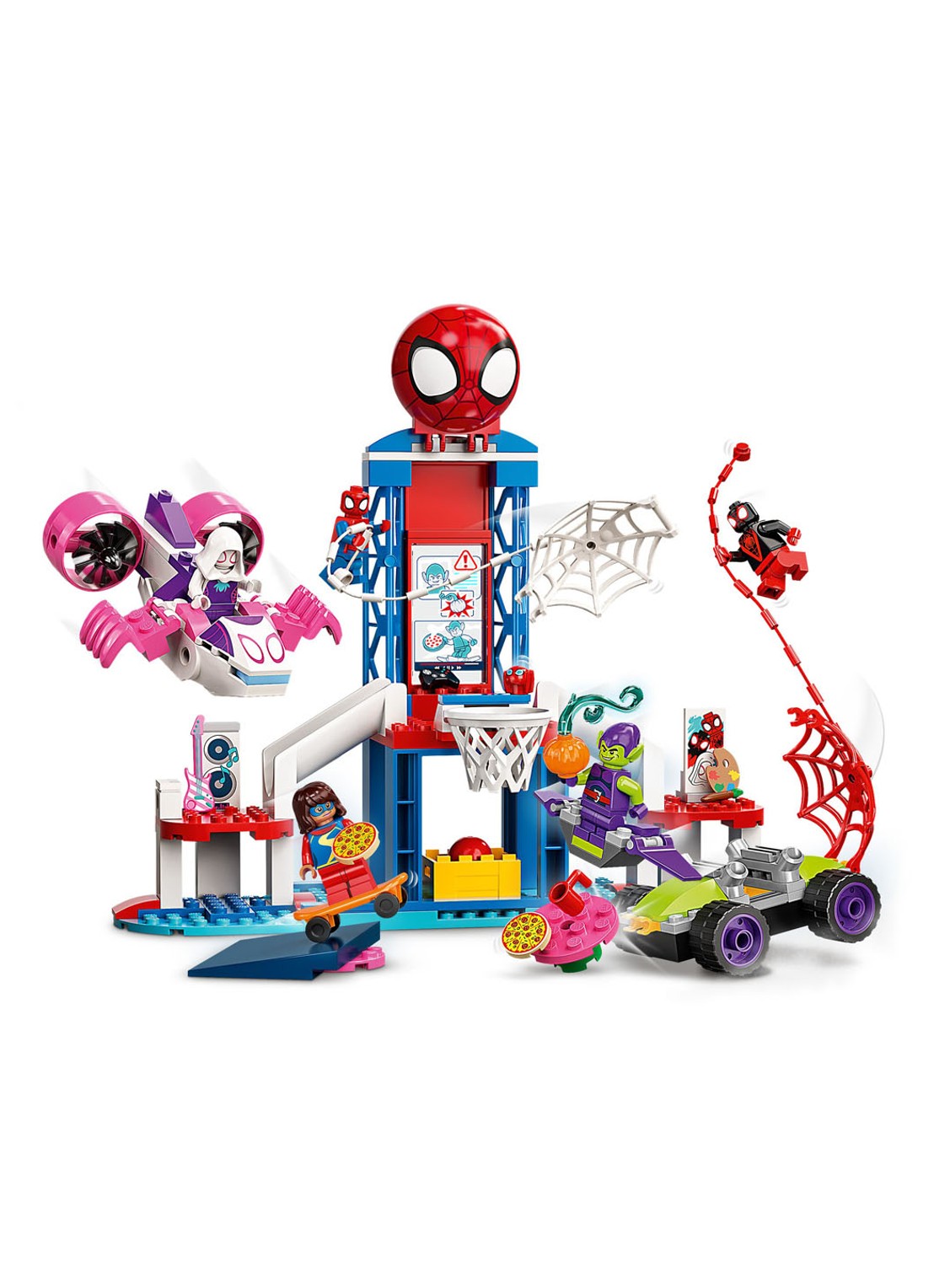 LEGO Spider Man Webuitvalsbasis Ontmoeting -10784 - voorkant 2 multicolor