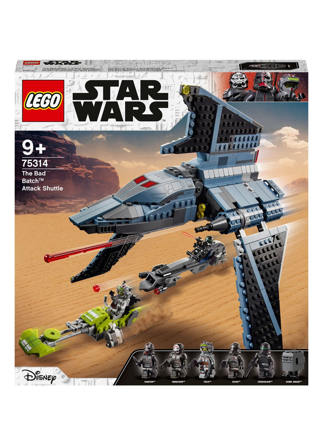 LEGO Star Wars The Bad Batch aanvalsshuttle - 75314 - voorkant grijs