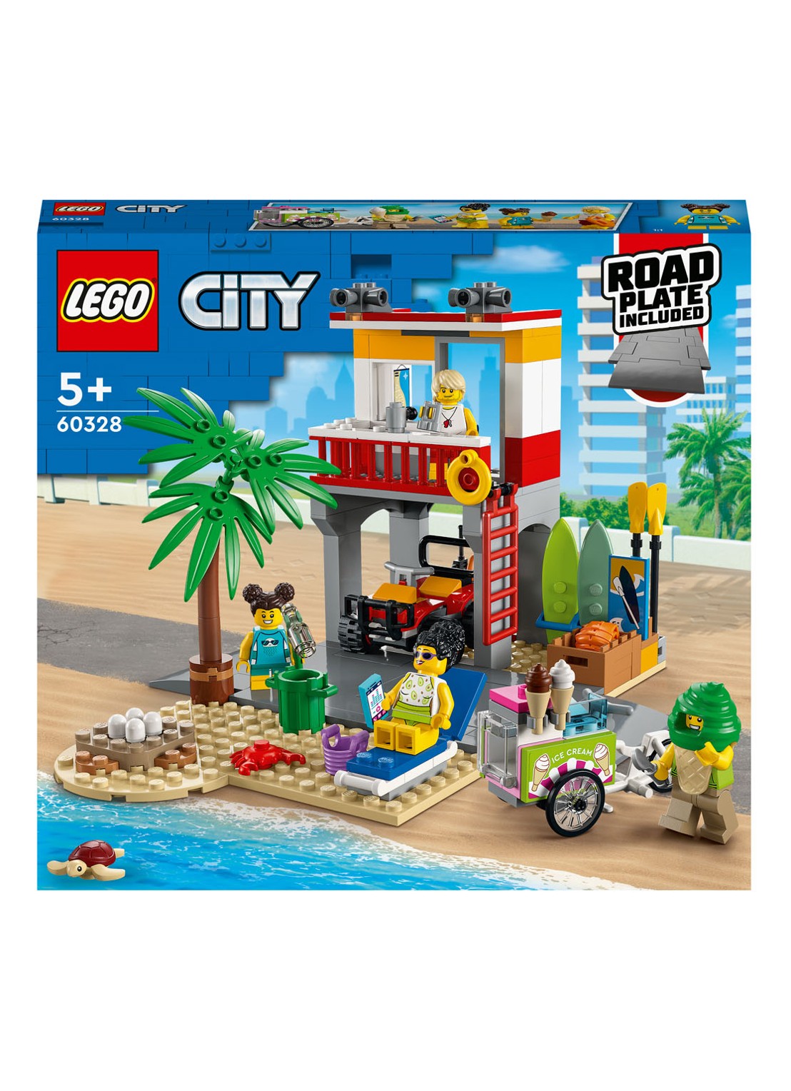 LEGO Strandwachter Uitkijkpost bouwspeelgoed - 60328 - voorkant multicolor