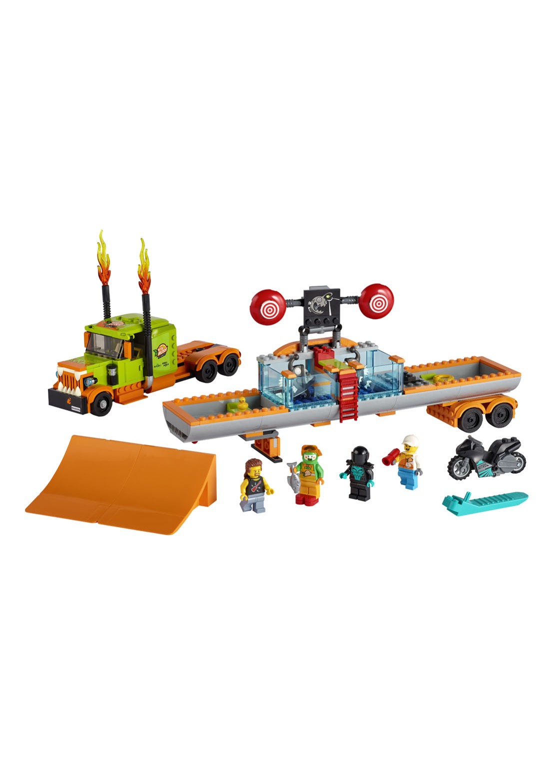 LEGO Stunt Show Truck bouwsets - 60294 - detail 4 oranje