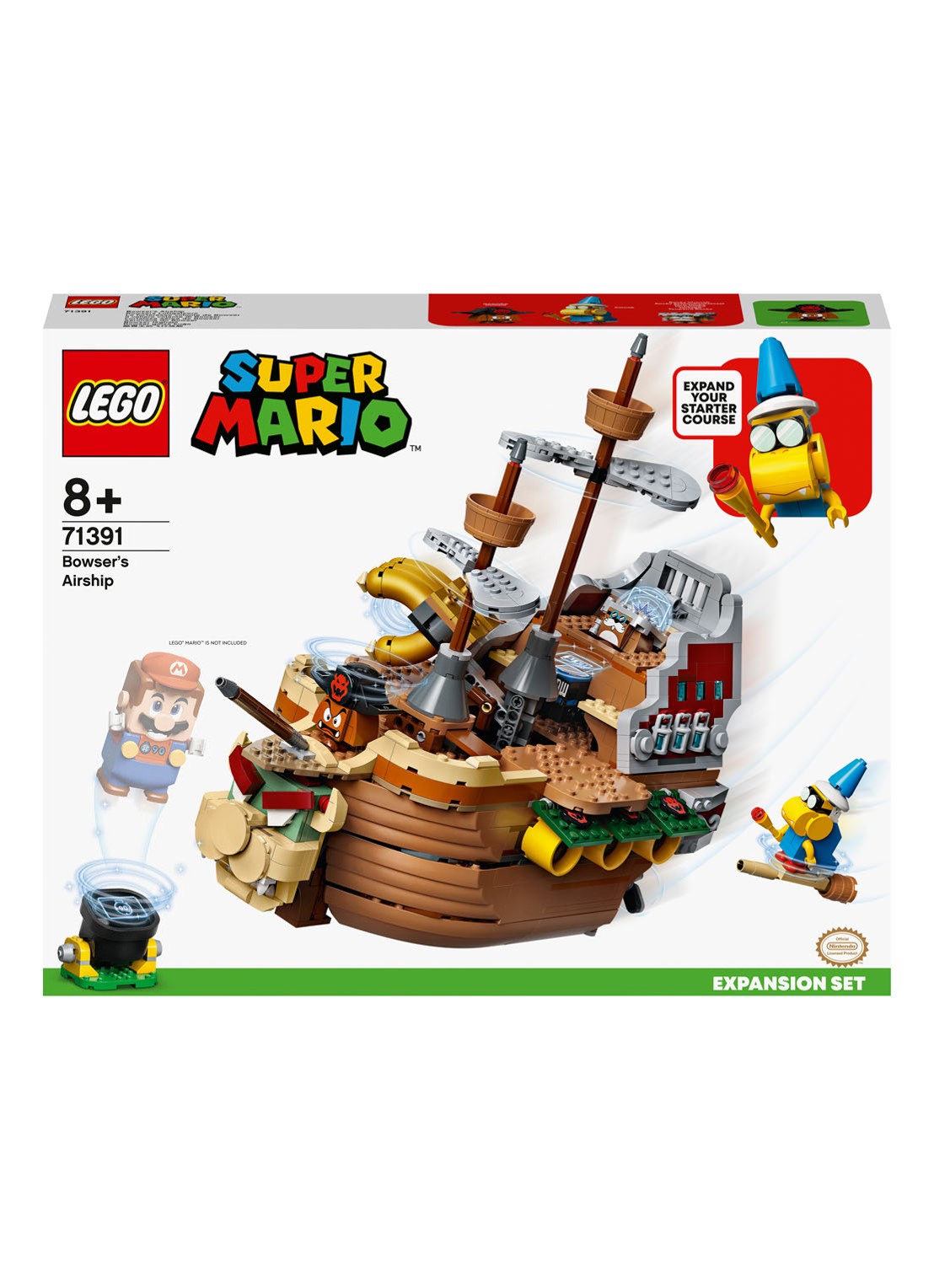 LEGO Super Mario Uitbreidingsset: Bowsers Luchtschip - 71391 - voorkant donkerbruin