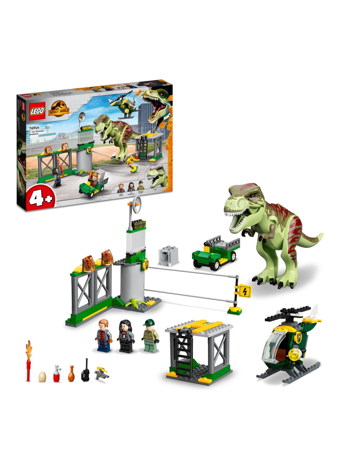 LEGO T. rex dinosaurus ontsnapping - bouwset 76944 - detail 3 multicolor