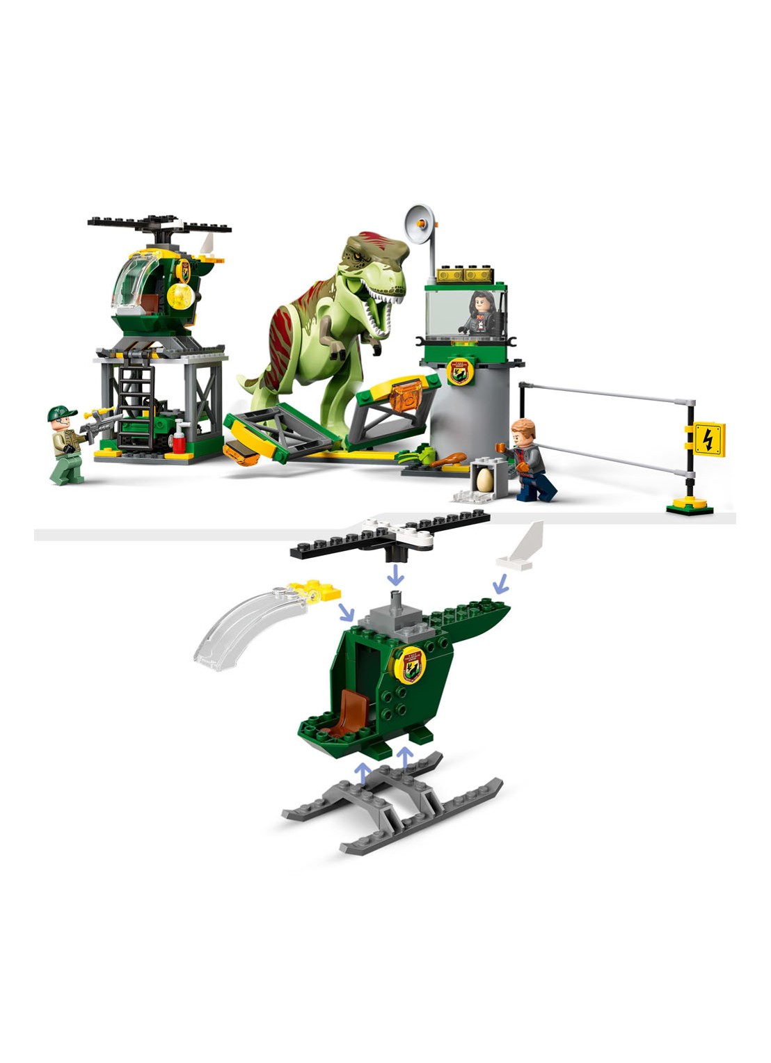 LEGO T. rex dinosaurus ontsnapping - bouwset 76944 - detail 4 multicolor