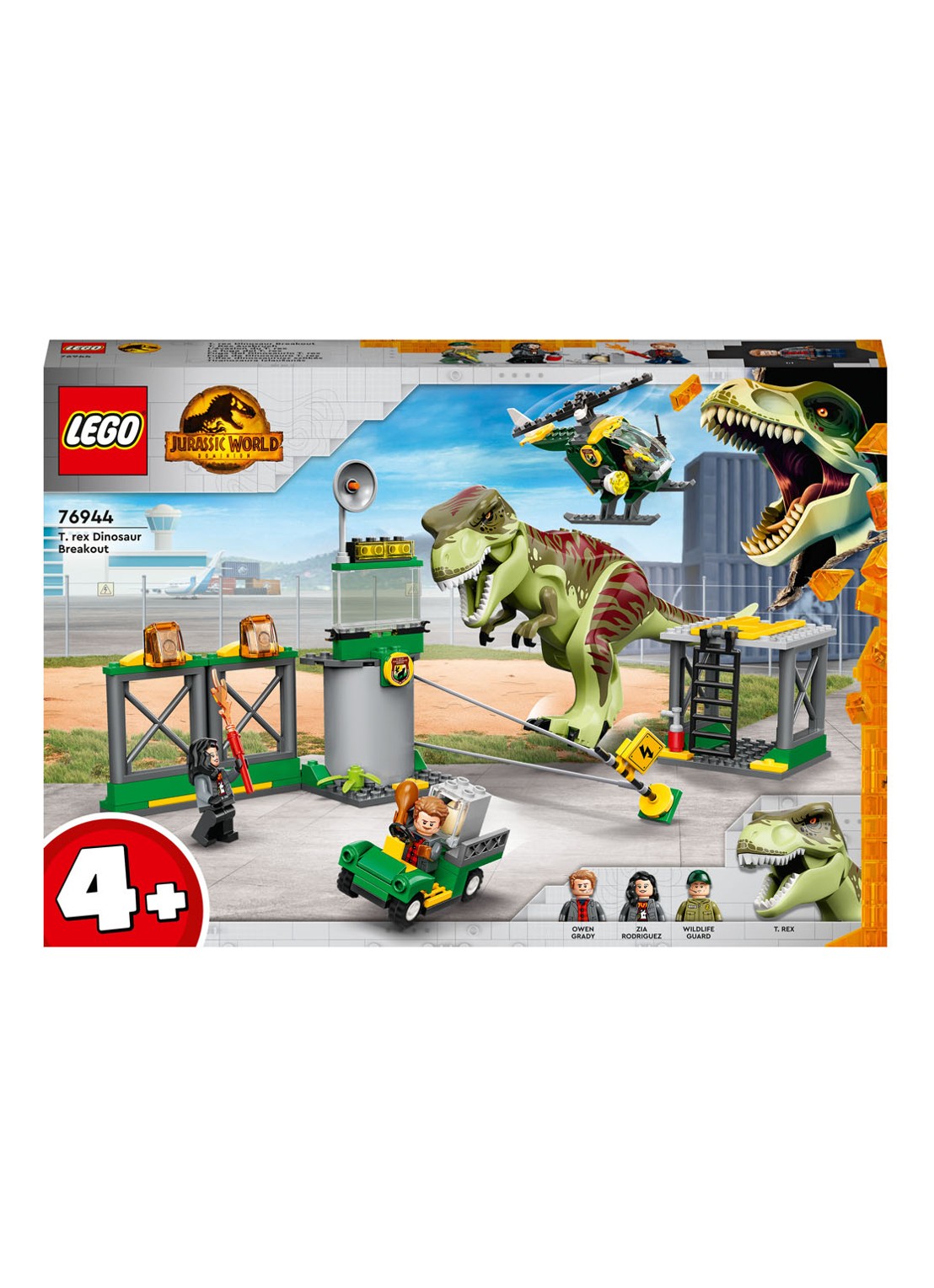 LEGO T. rex dinosaurus ontsnapping - bouwset 76944 - voorkant multicolor