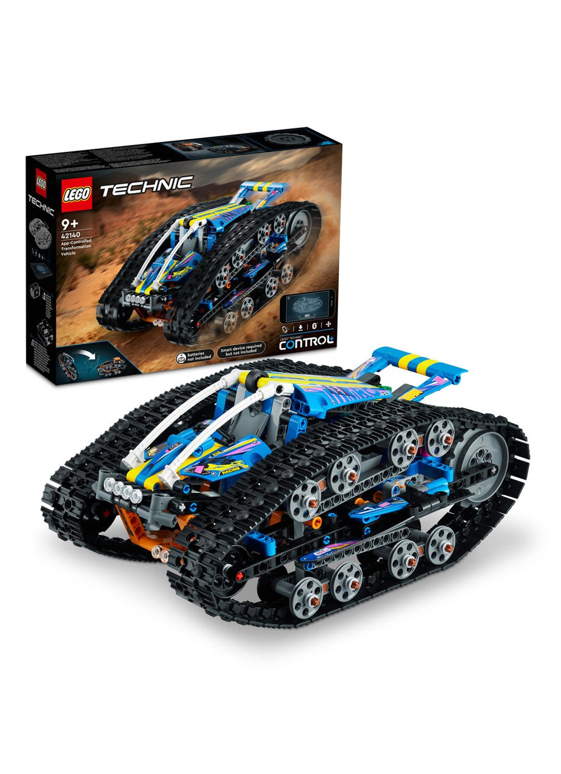 LEGO Technic App RC Transformatie Auto set - 42140 - detail multicolor