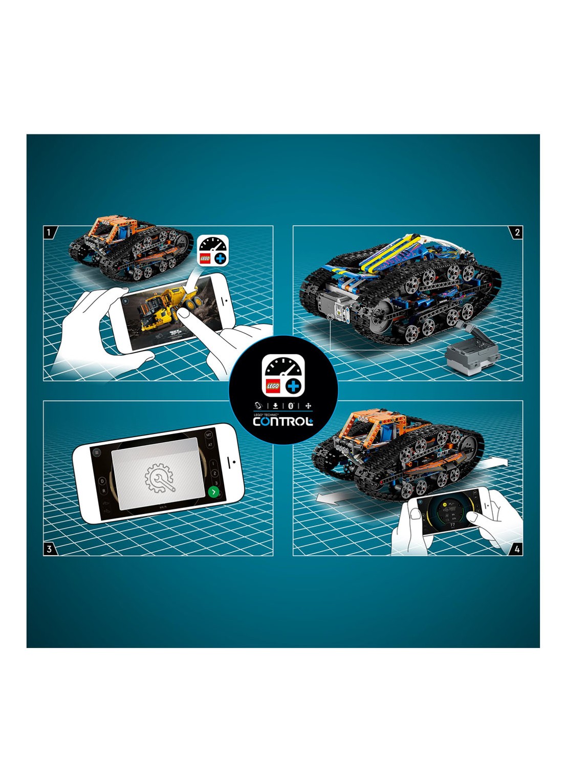 LEGO Technic App RC Transformatie Auto set - 42140 - detail 5 multicolor