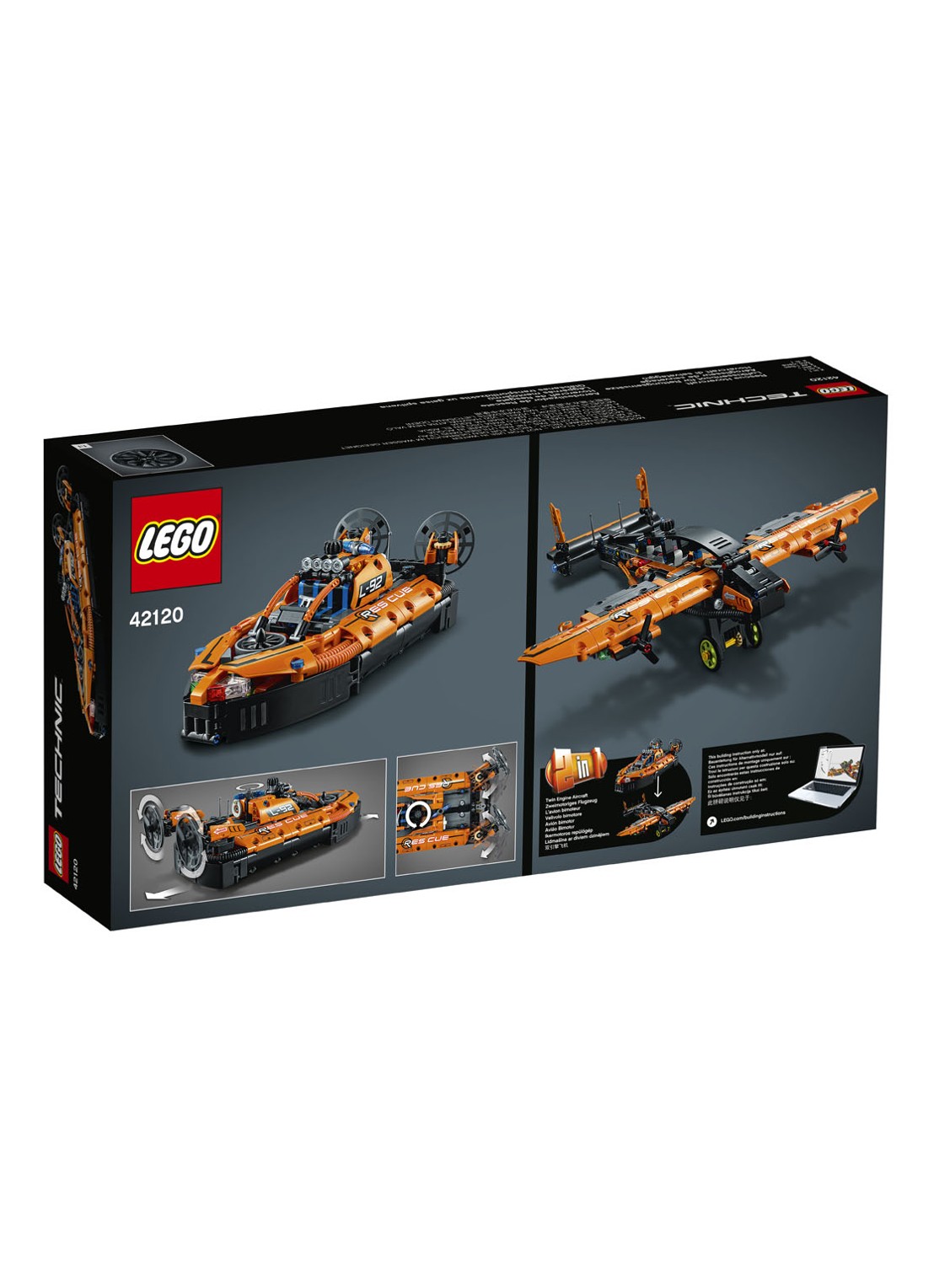 LEGO Technic Reddingshovercraft - 42120 - detail 7 oranjebruin
