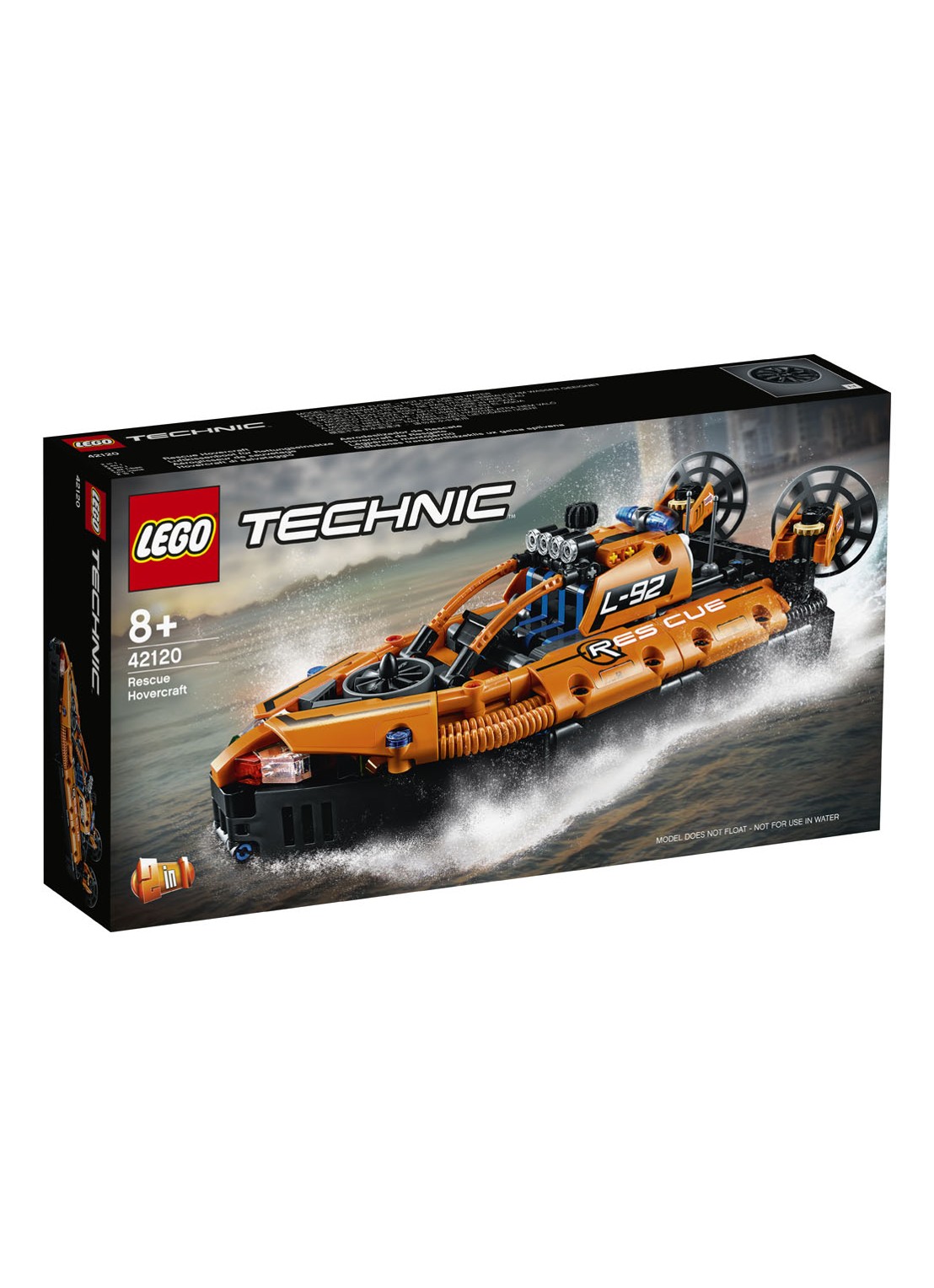 LEGO Technic Reddingshovercraft - 42120 - voorkant oranjebruin