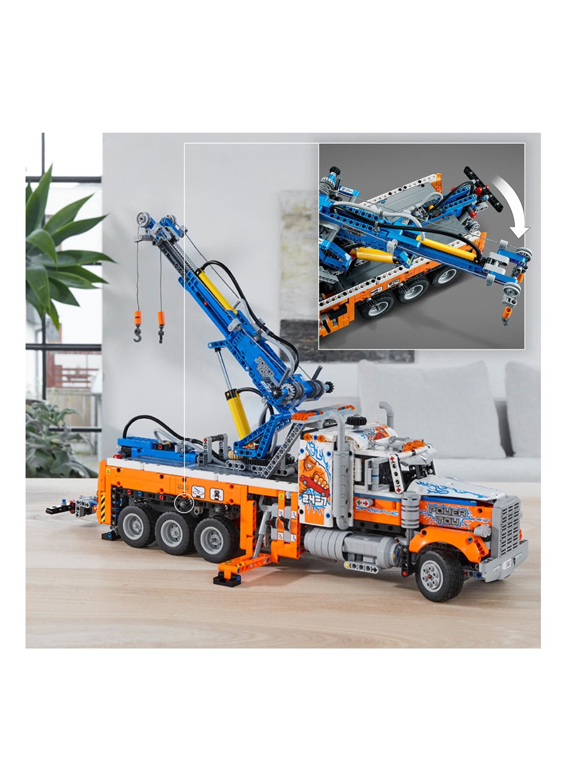 LEGO Technic Robuuste sleepwagen - 42128 - detail 7 oranje