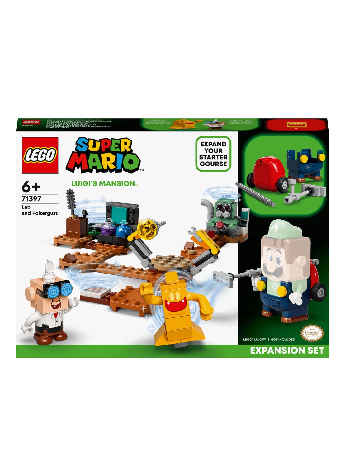 LEGO Uitbreidingsset Luigi’s Mansion-lab en Spookzuiger bouwspeelgoed - 71397 - voorkant multicolor