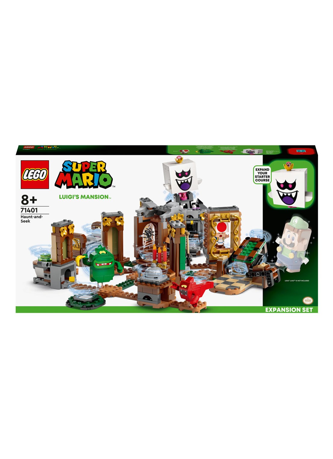 LEGO Uitbreidingsset Verstoppertje in Luigi’s Mansion - bouwspeelgoed - 71401 - voorkant multicolor