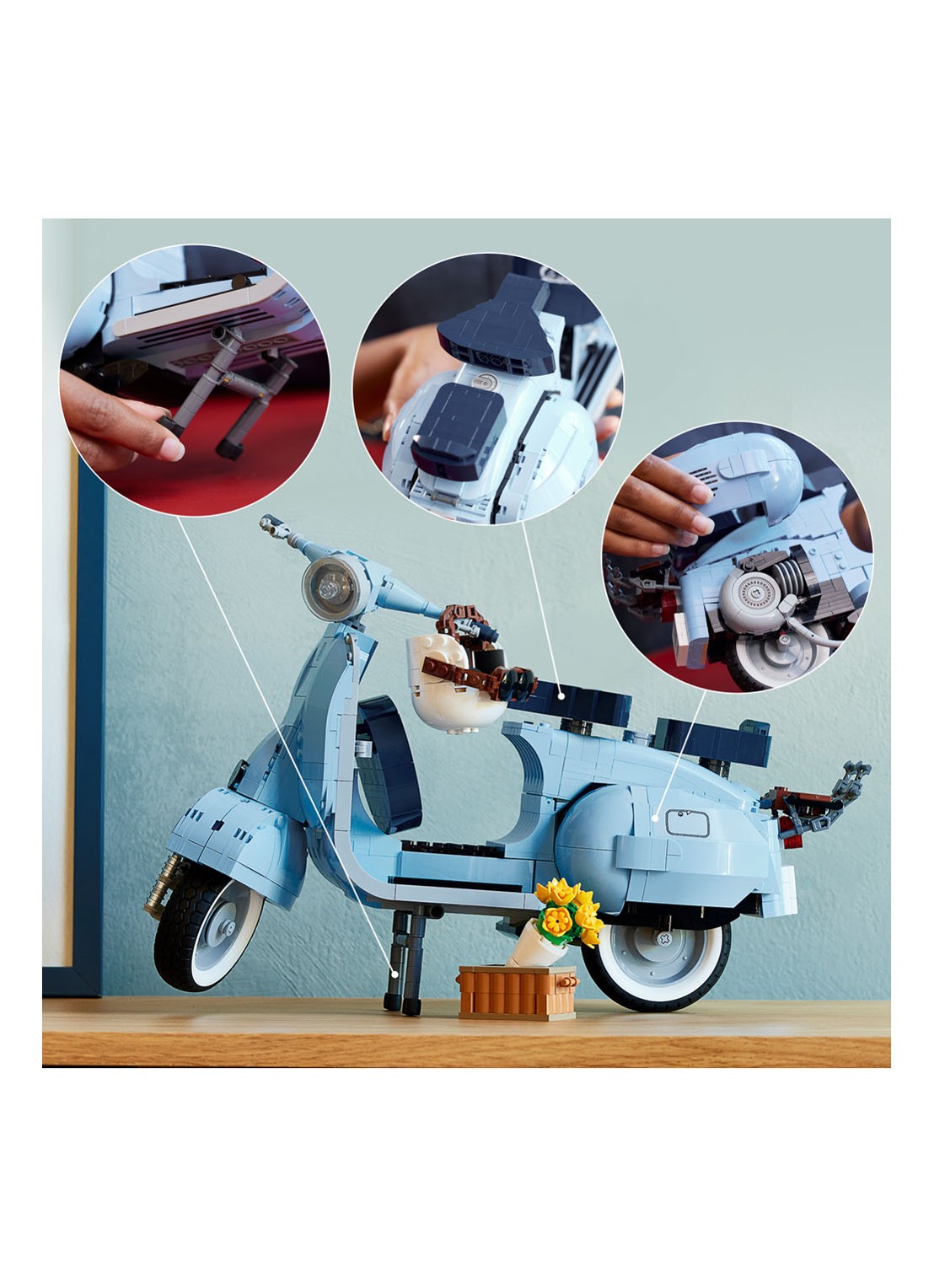LEGO Vespa 125 Scooter bouwbare modelbouwset - 10298 - detail 5 multicolor