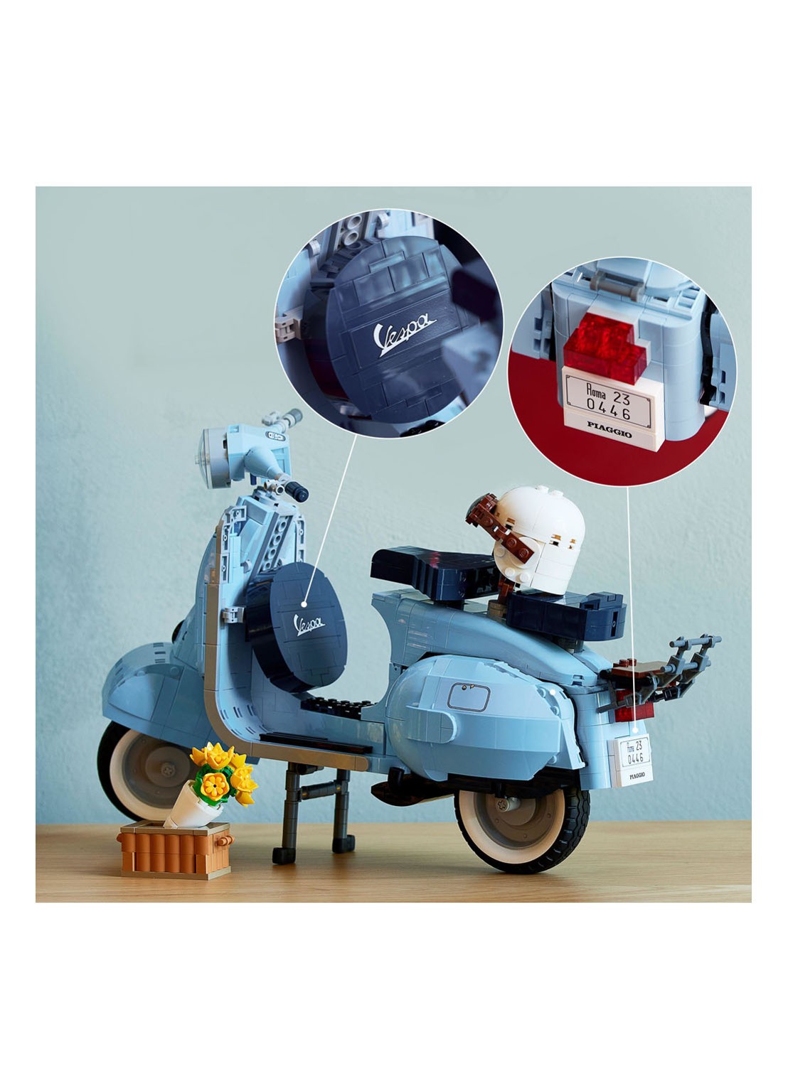 LEGO Vespa 125 Scooter bouwbare modelbouwset - 10298 - detail 6 multicolor