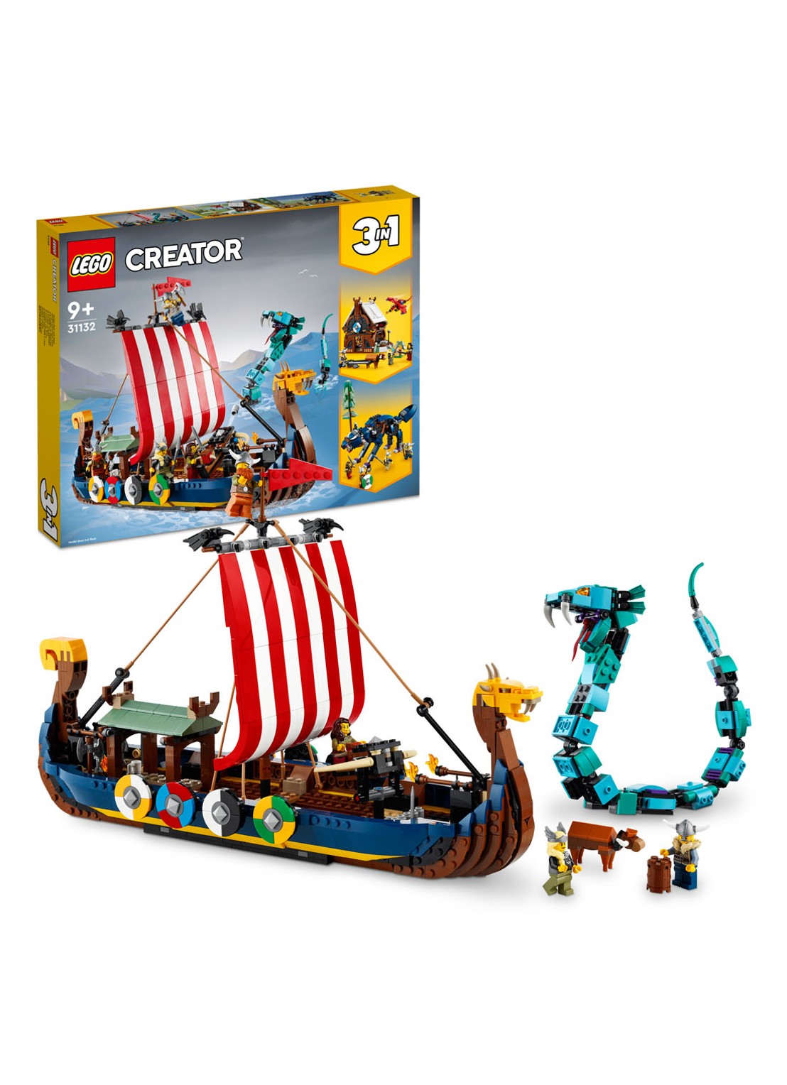 LEGO Vikingschip en de Midgaardslang - 31132 - detail multicolor