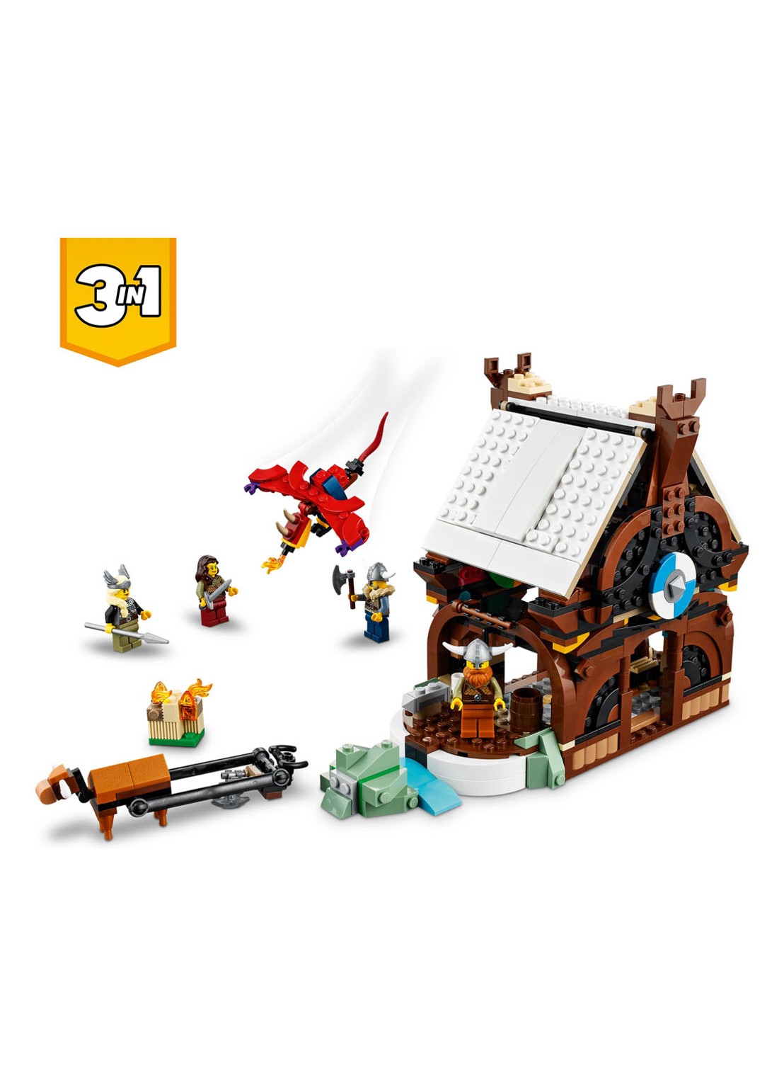 LEGO Vikingschip en de Midgaardslang - 31132 - detail 3 multicolor