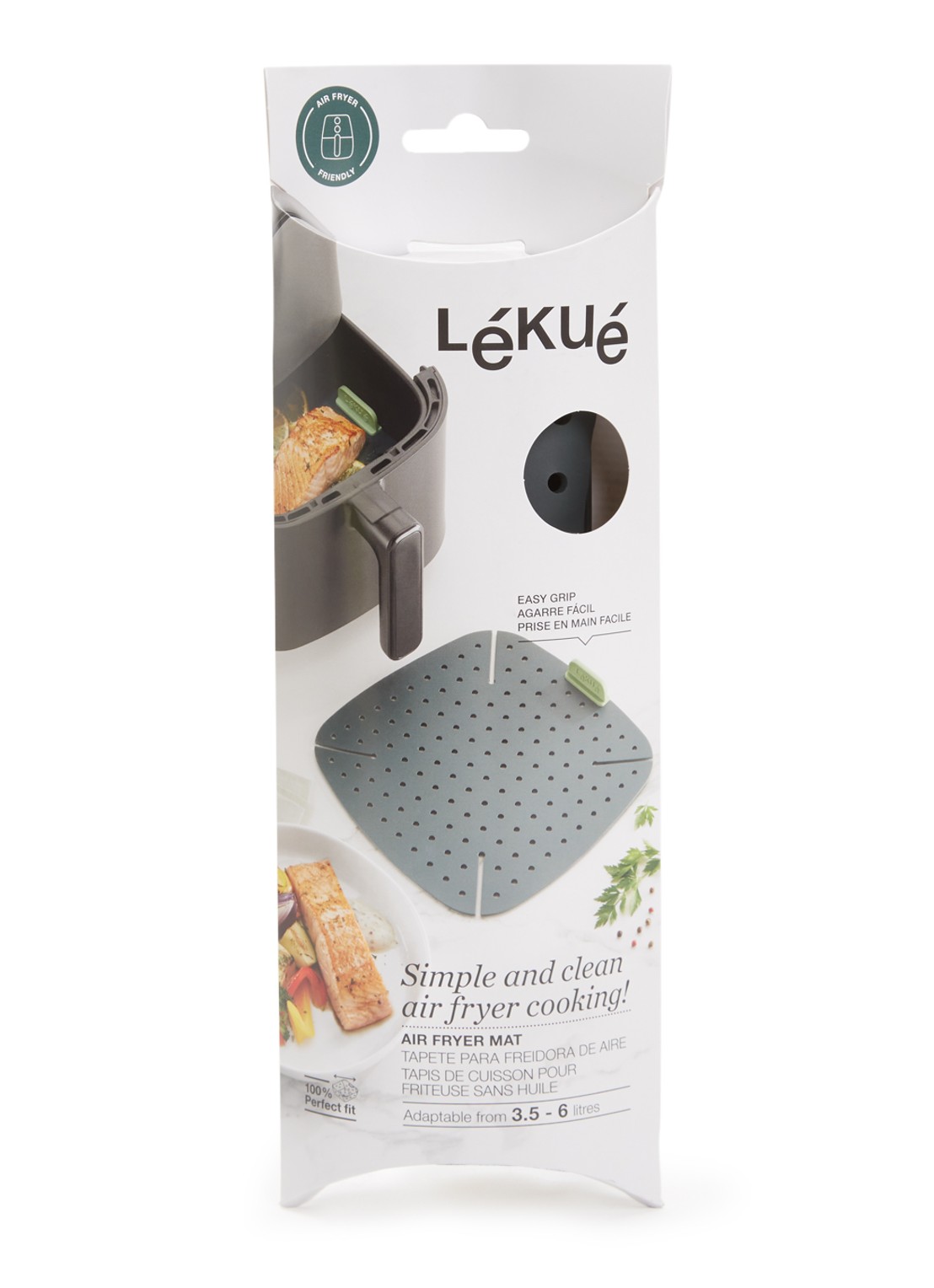 Lékué Airfryer bakmat 22,5 cm - voorkant 2 grijs