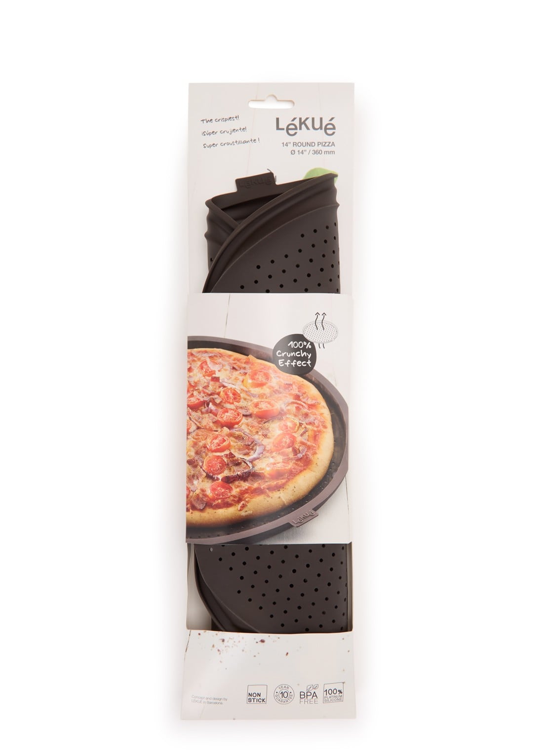Lékué Bakmat voor pizza 36 cm - voorkant donkerbruin