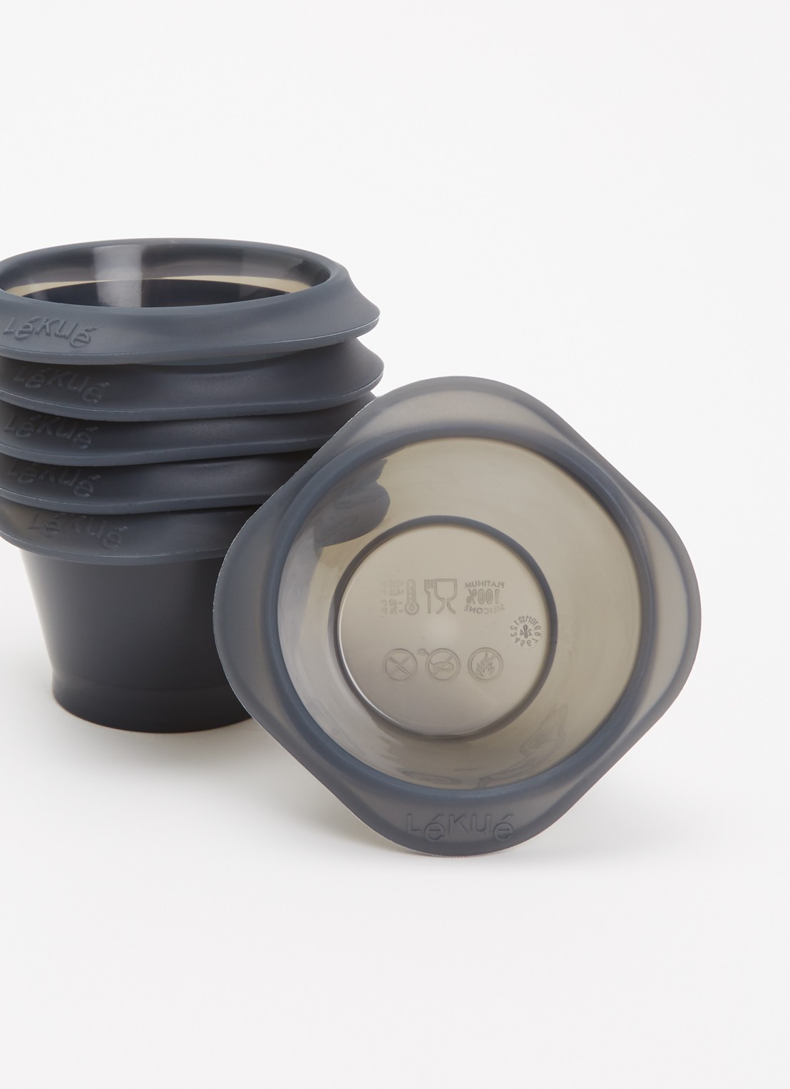 Lékué Bakvorm voor Molten Lava Cake 7,5 cm set van 6 - detail zwart
