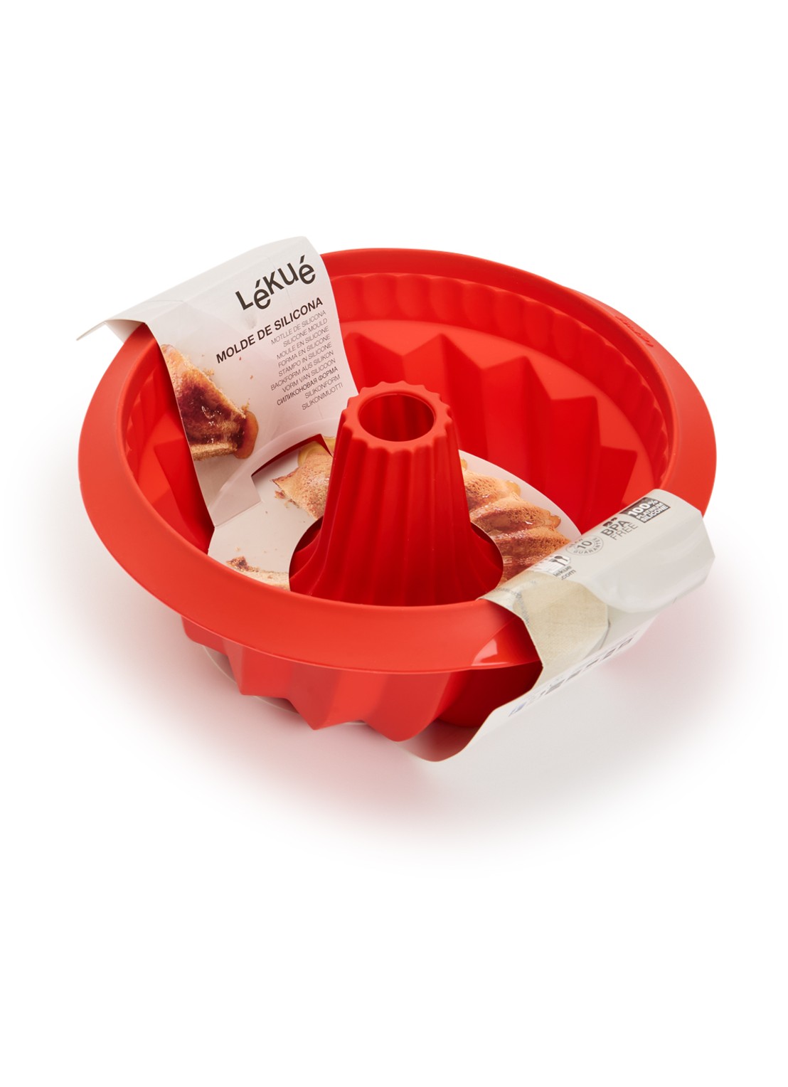 Lékué Bakvorm voor savarin 22 cm - voorkant 2 rood