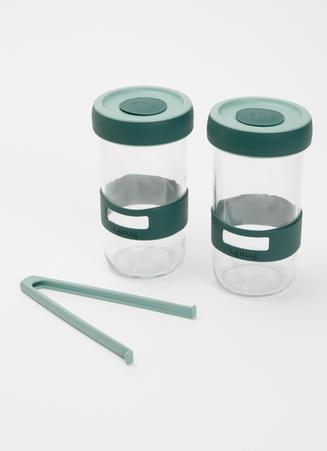 Lékué Fermentatie pot set van 2 - voorkant 3 lindegroen