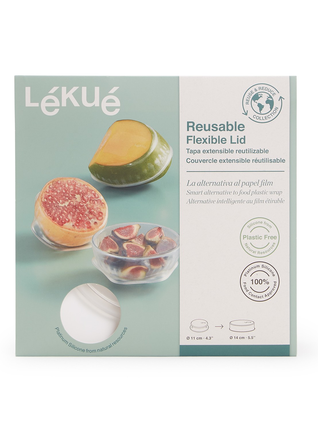 Lékué Flexibele herbruikbare deksel  11 cm - voorkant transparant
