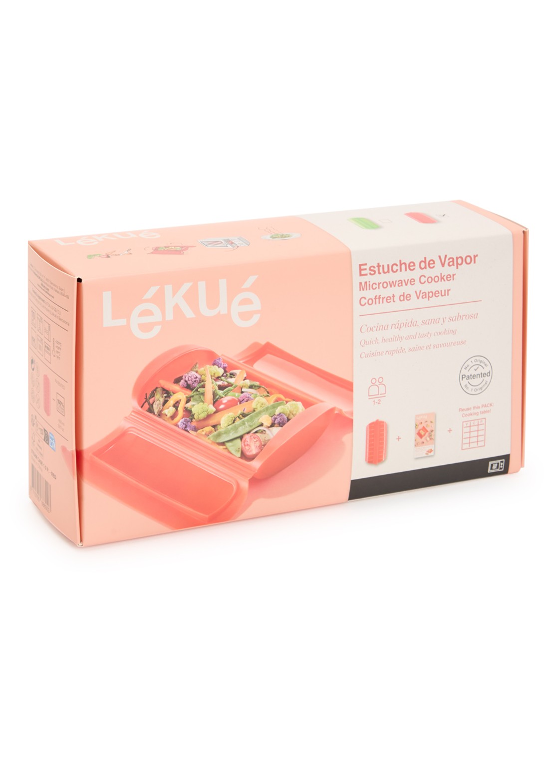 Lékué Magnetron stoomkoker 24 cm - voorkant 2 rood