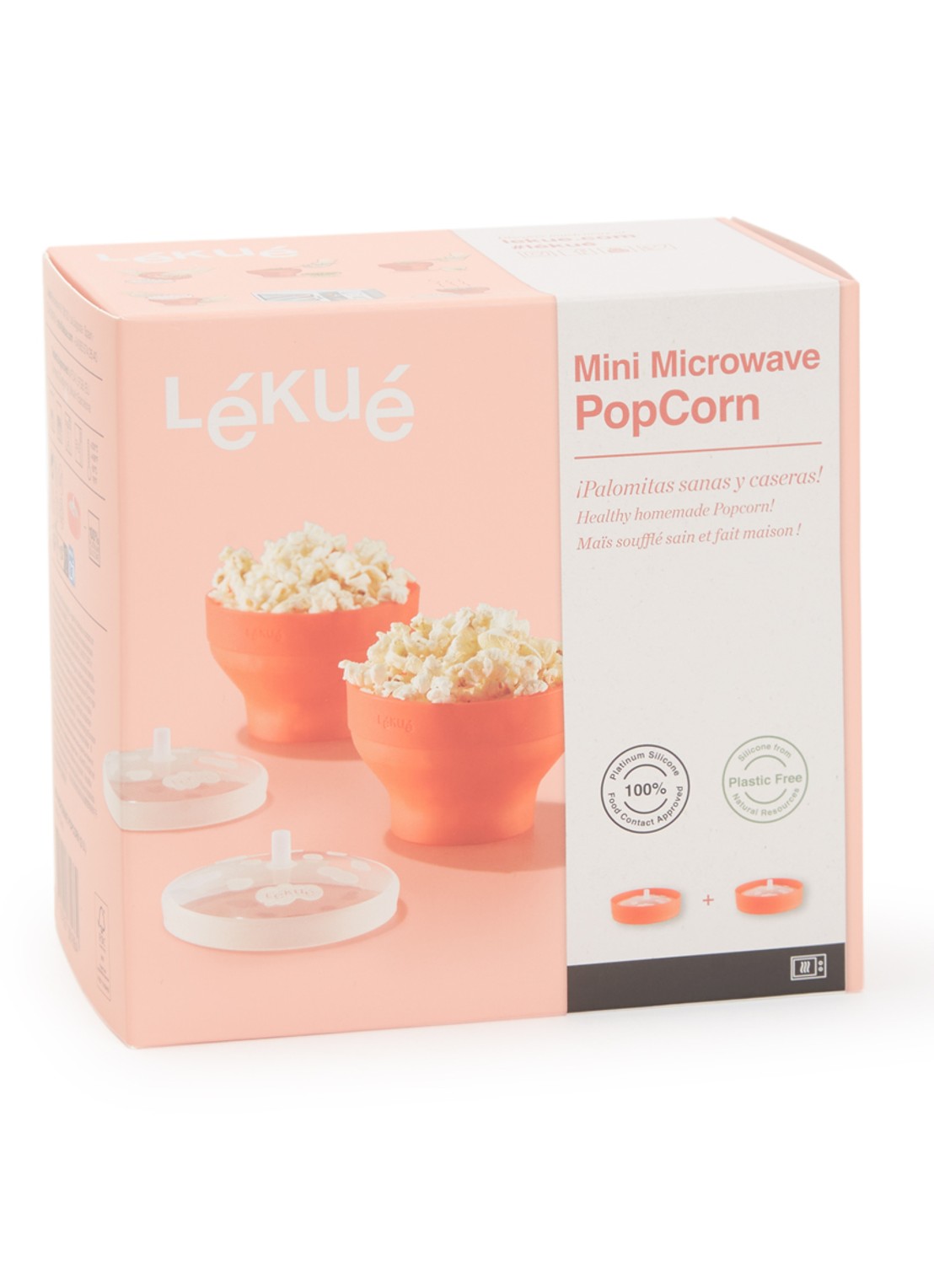 Lékué Popcornmaker mini set van 2 - voorkant 2 rood