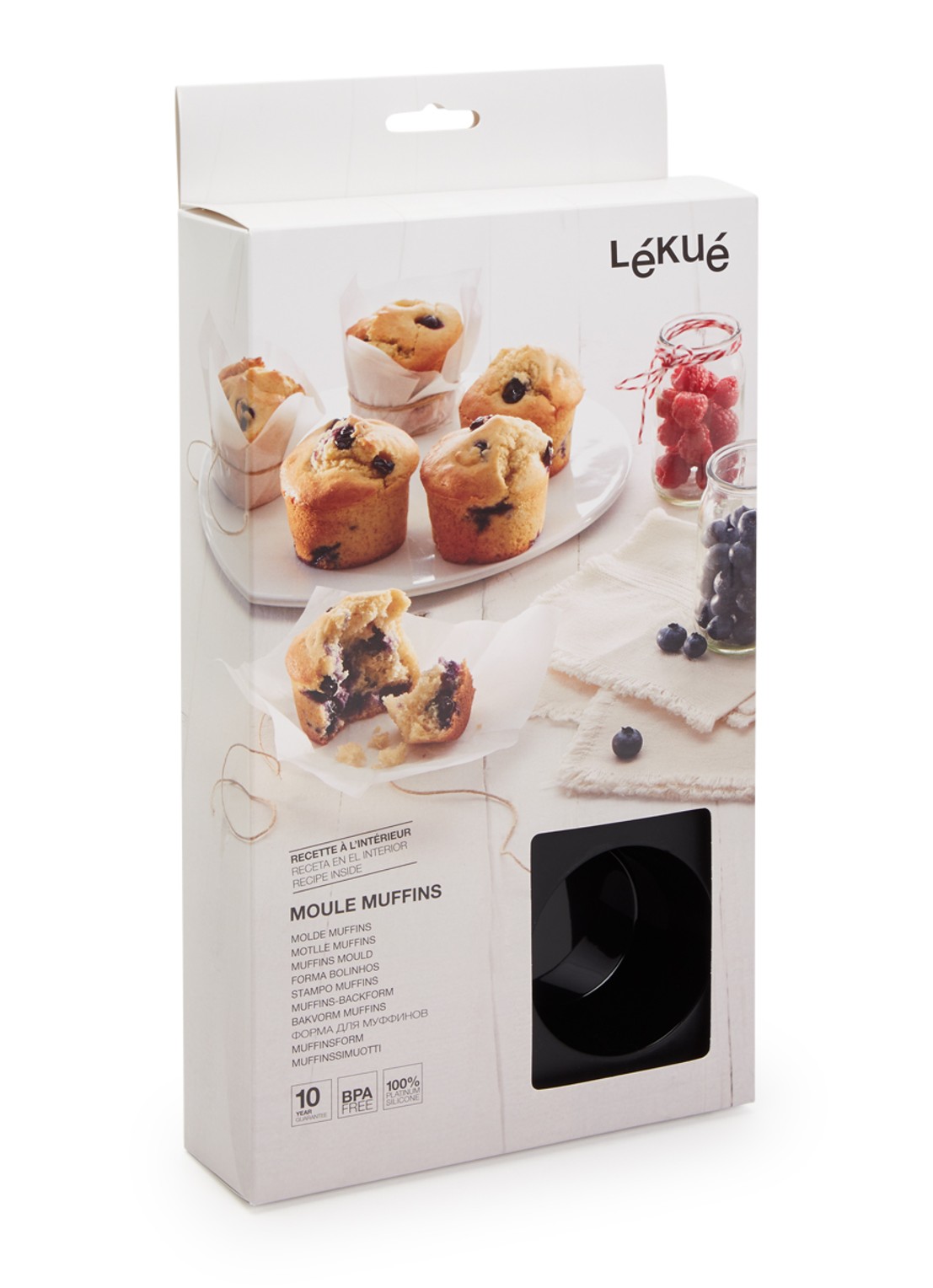 Lékué Siliconen bakvorm voor muffins 6-vaks - voorkant 2 zwart