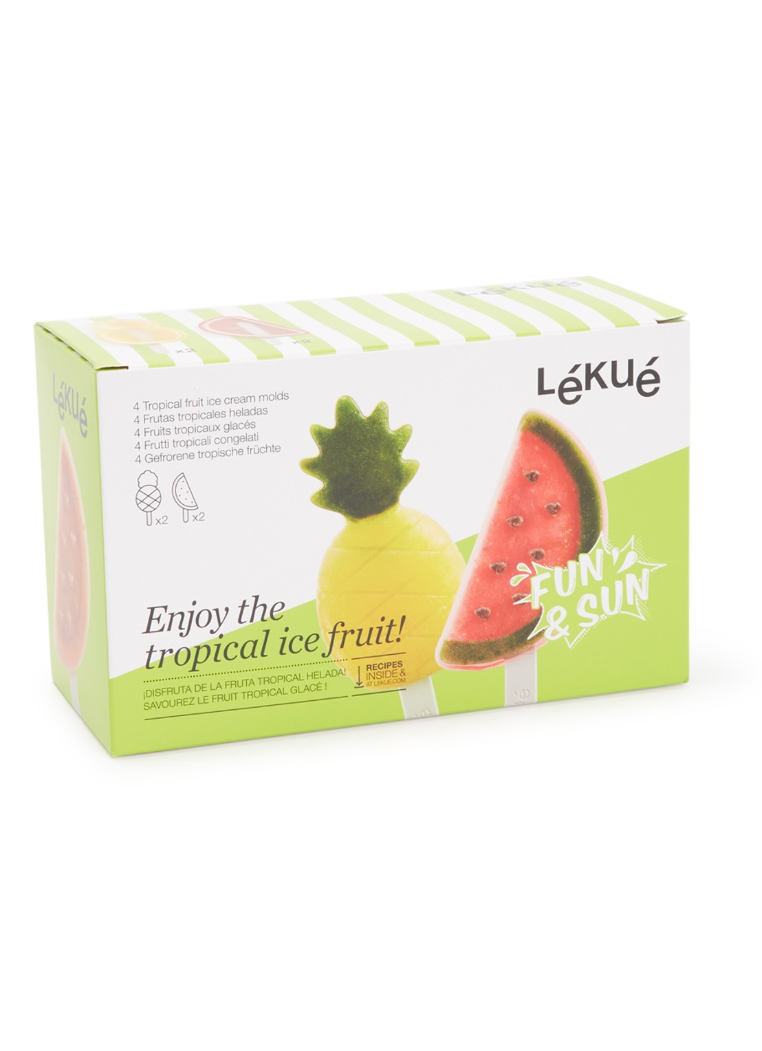 Lékué Tropical Fruit ijsvorm set van 4 - voorkant 2 multicolor
