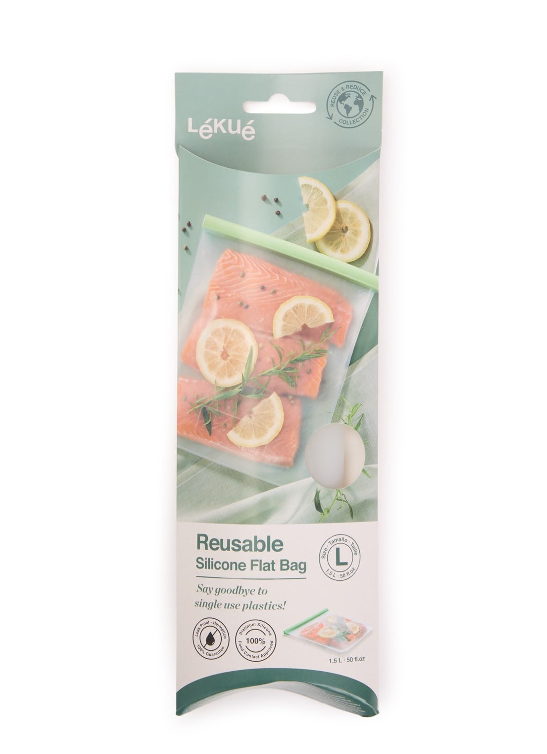 Lékué Vershoudzak plat 1,5 liter - voorkant transparant