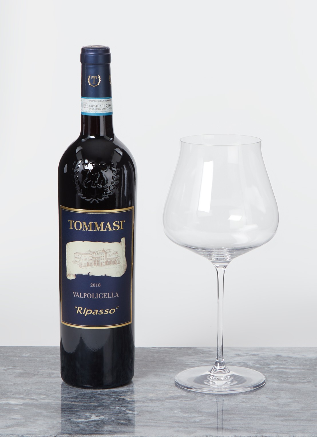 Leonardo Brunelli rode wijn glas 77 cl - voorkant 2 transparant