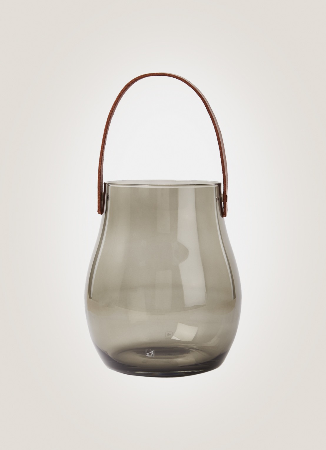 Leonardo Giardino windlicht met handvat 22 cm - voorkant 2 grijs