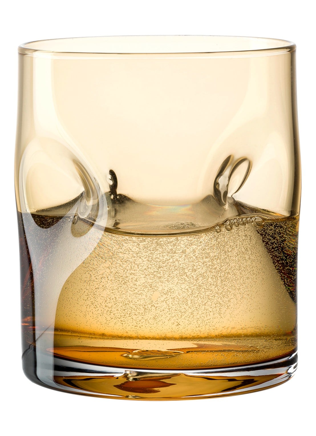 Leonardo Vesuvio drinkglas 30 cl - detail oranjebruin
