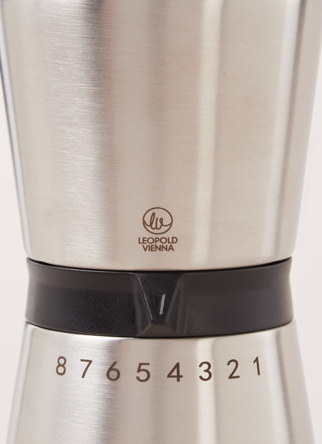 Leopold Vienna Bologna koffiemolen LV143002 - detail zilver