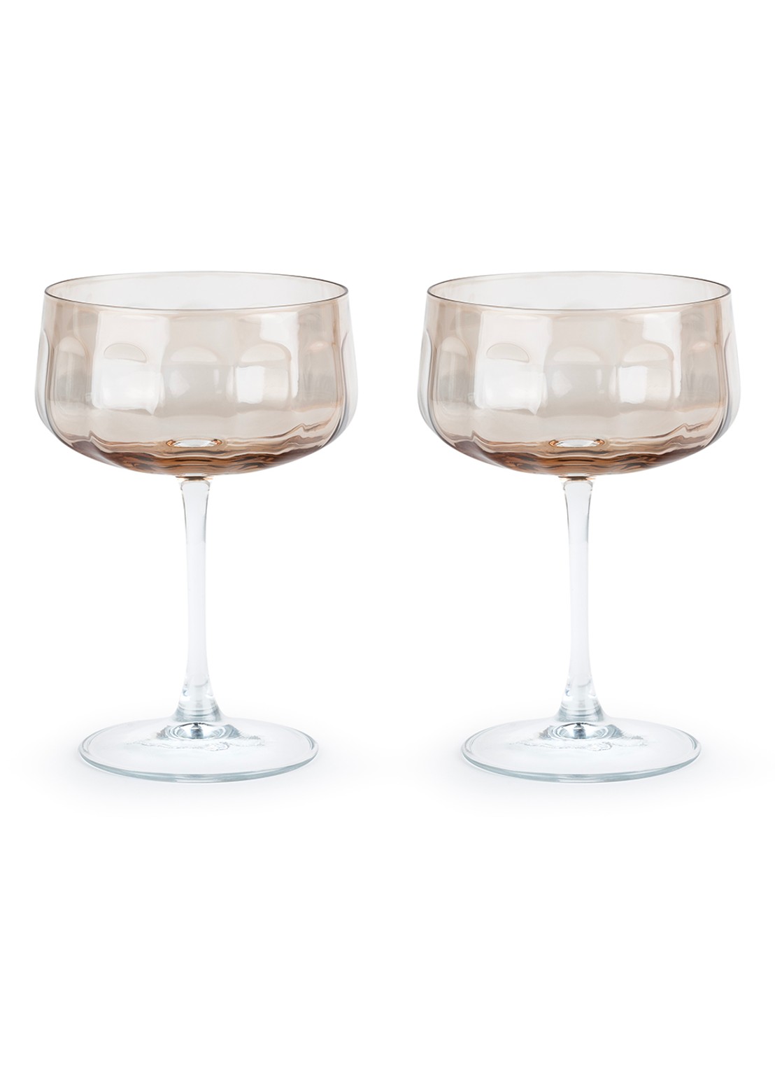Leopold Vienna Corvina champagnecoupeglas set van 2 - voorkant bruin
