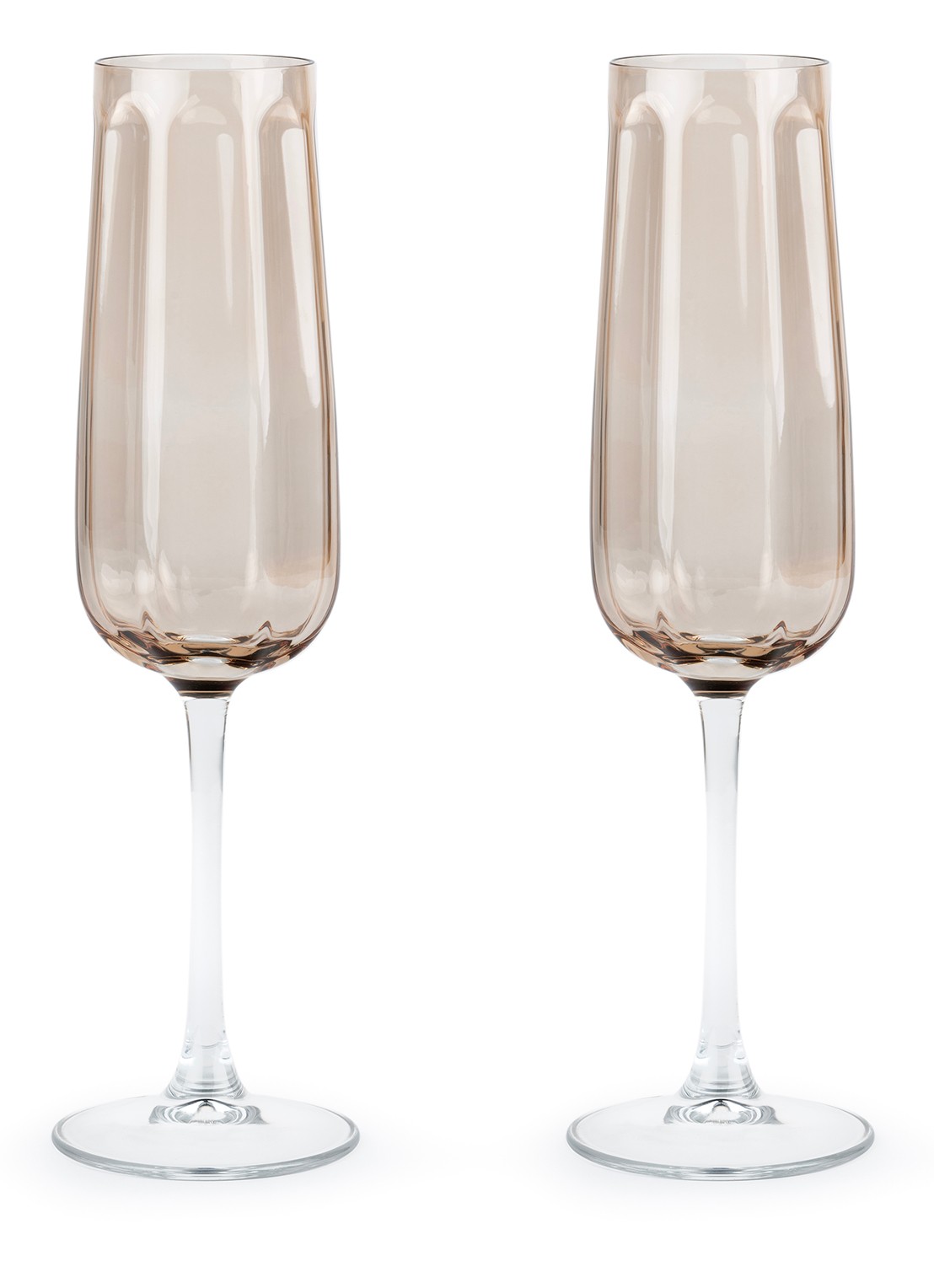 Leopold Vienna Corvina champagneglas set van 2 - voorkant bruin