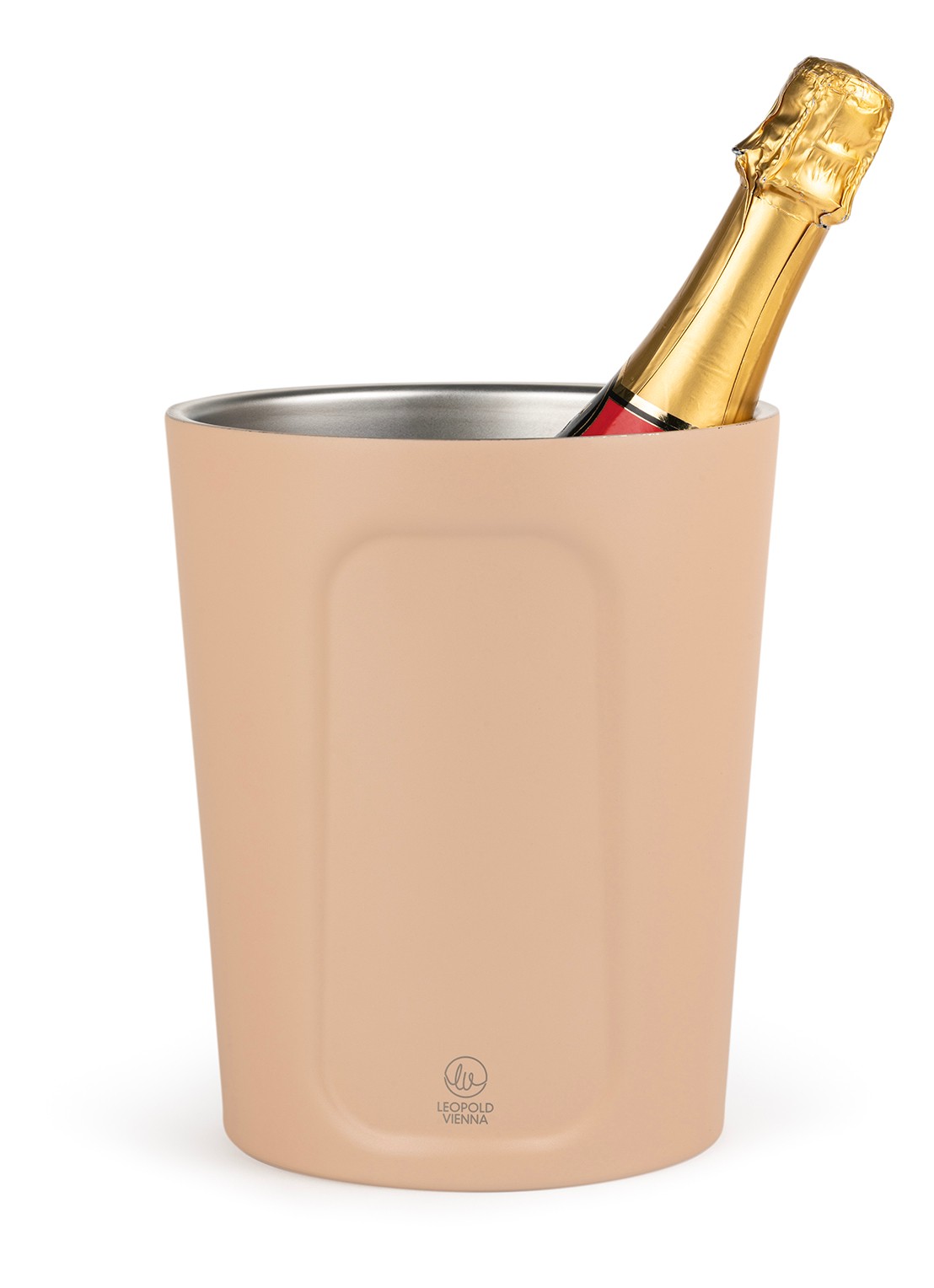 Leopold Vienna Corvina dubbelwandige champagnekoeler - voorkant 2 beige