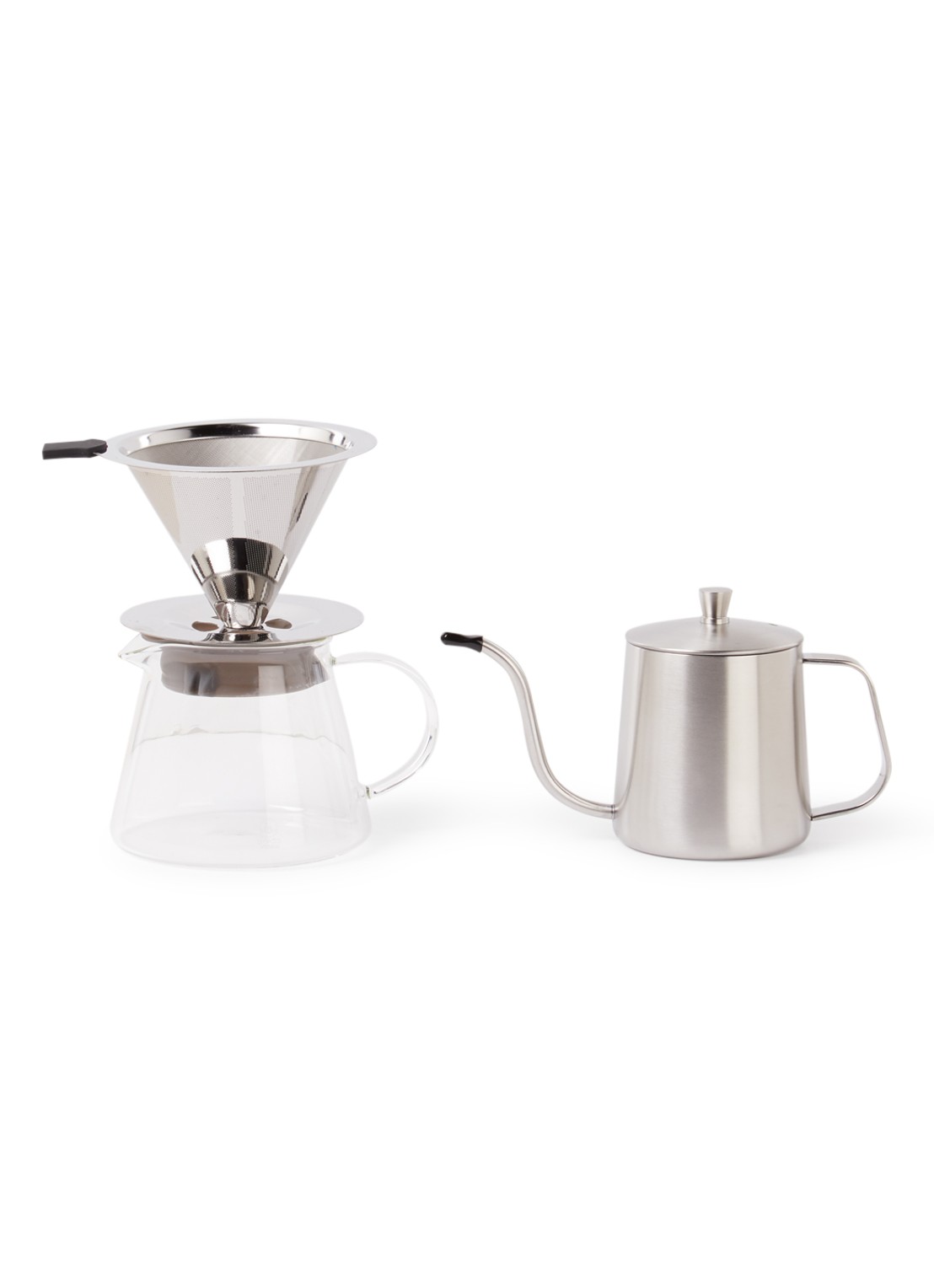 Leopold Vienna Slow Coffee giftset 4-delig - voorkant zilver