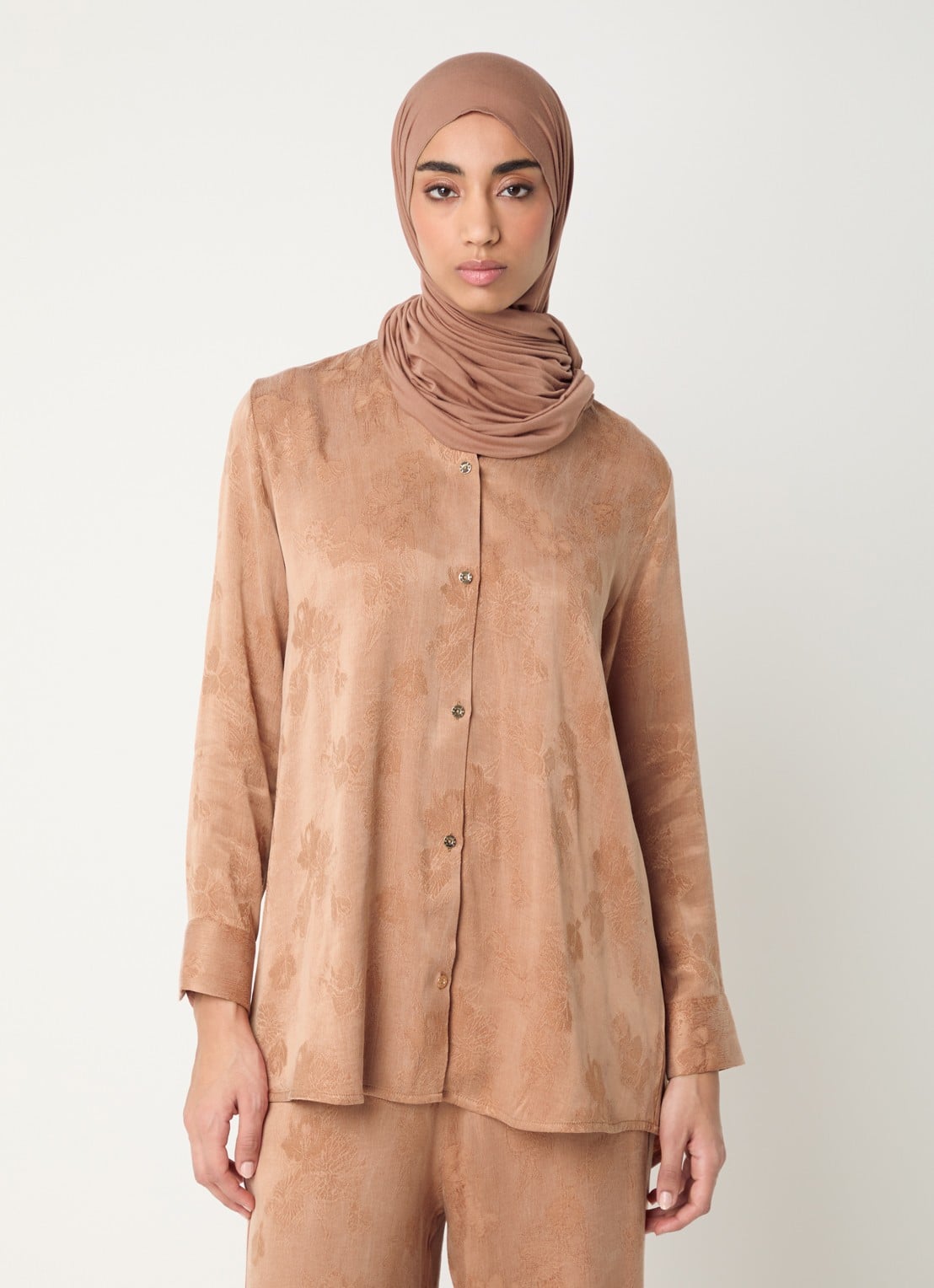 LES Atelier Arla tuniek met patroon - detail oudroze