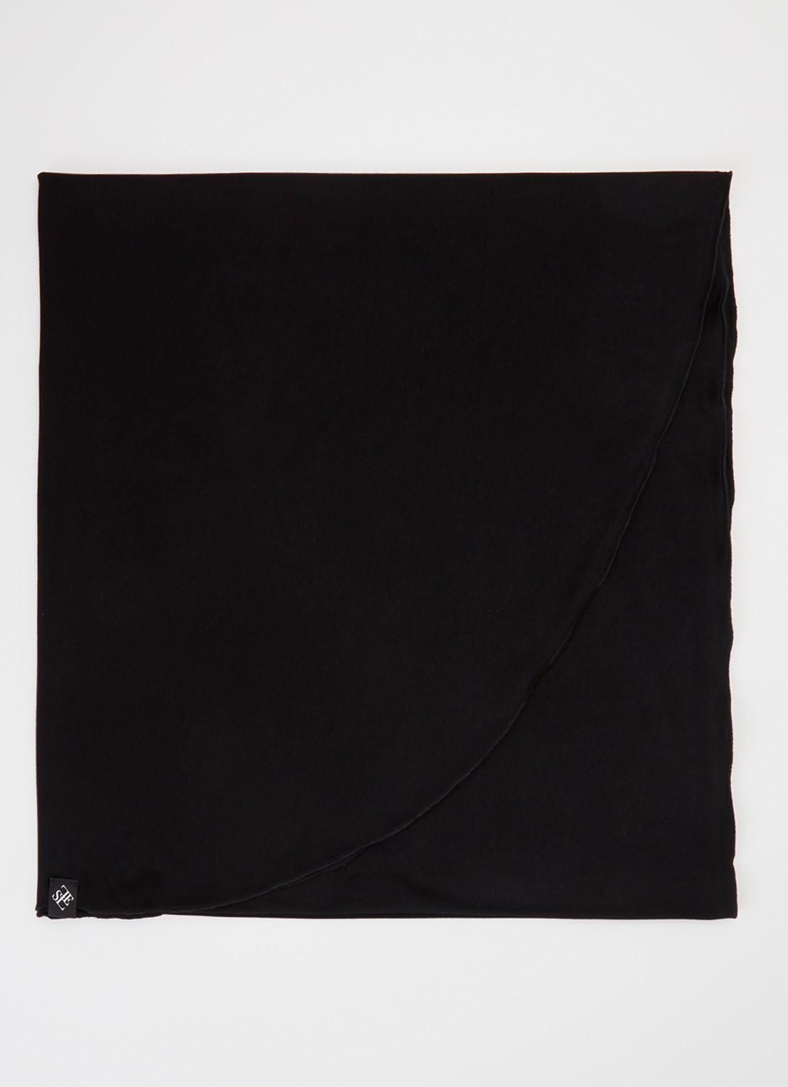 LES Atelier Bamboo Jersey hoofddoek 180 x 82 cm - voorkant zwart
