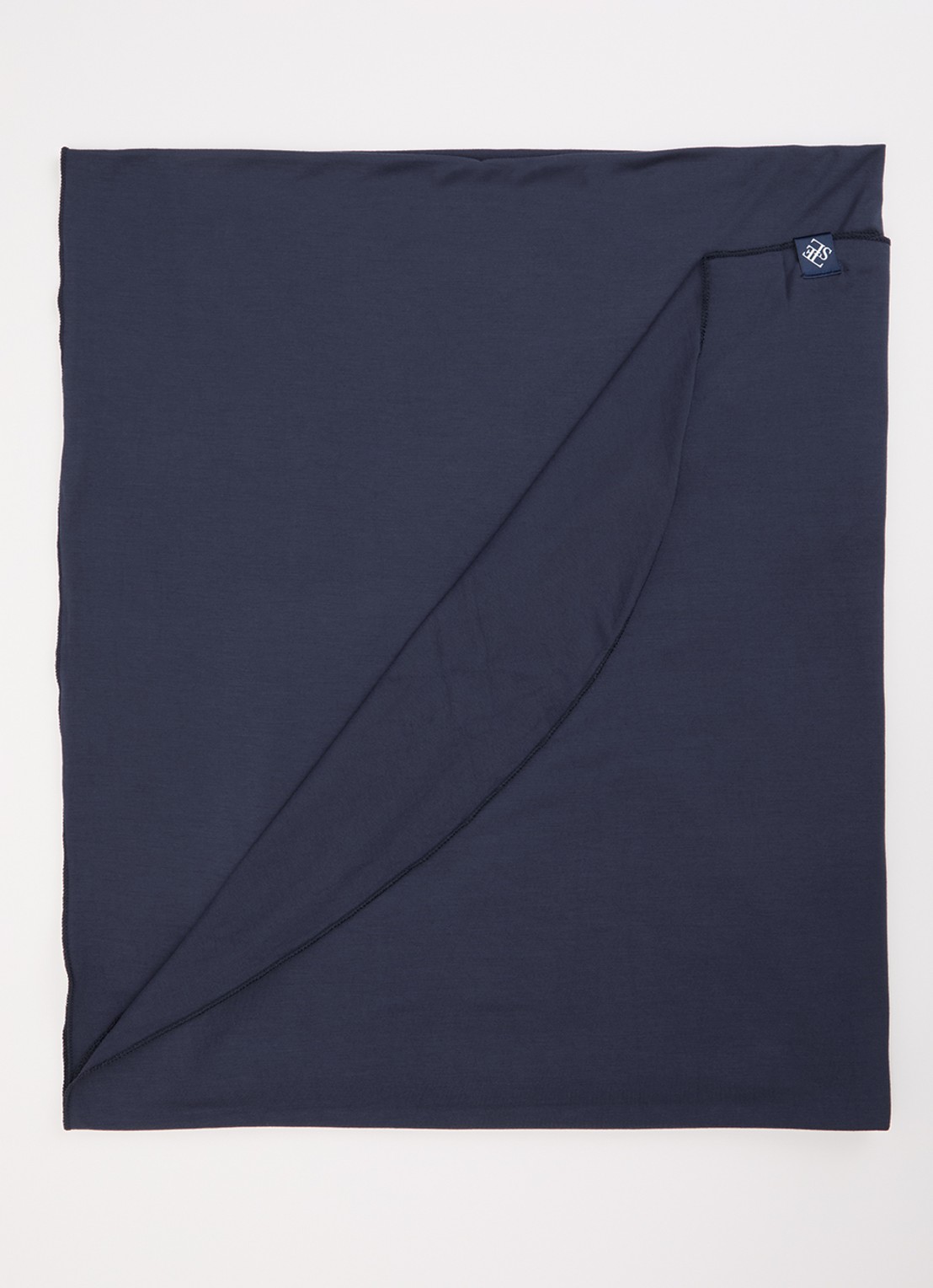 LES Atelier Bamboo Jersey hoofddoek 180 x 82 cm - voorkant donkerblauw