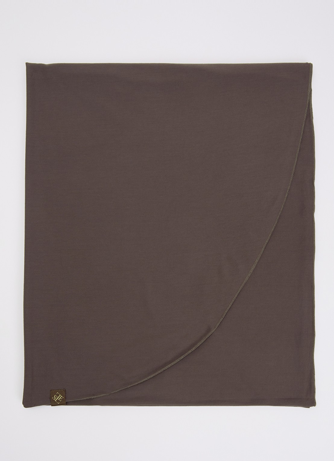 LES Atelier Hoofdoek met logo 180 x 80 cm - voorkant 3 taupe
