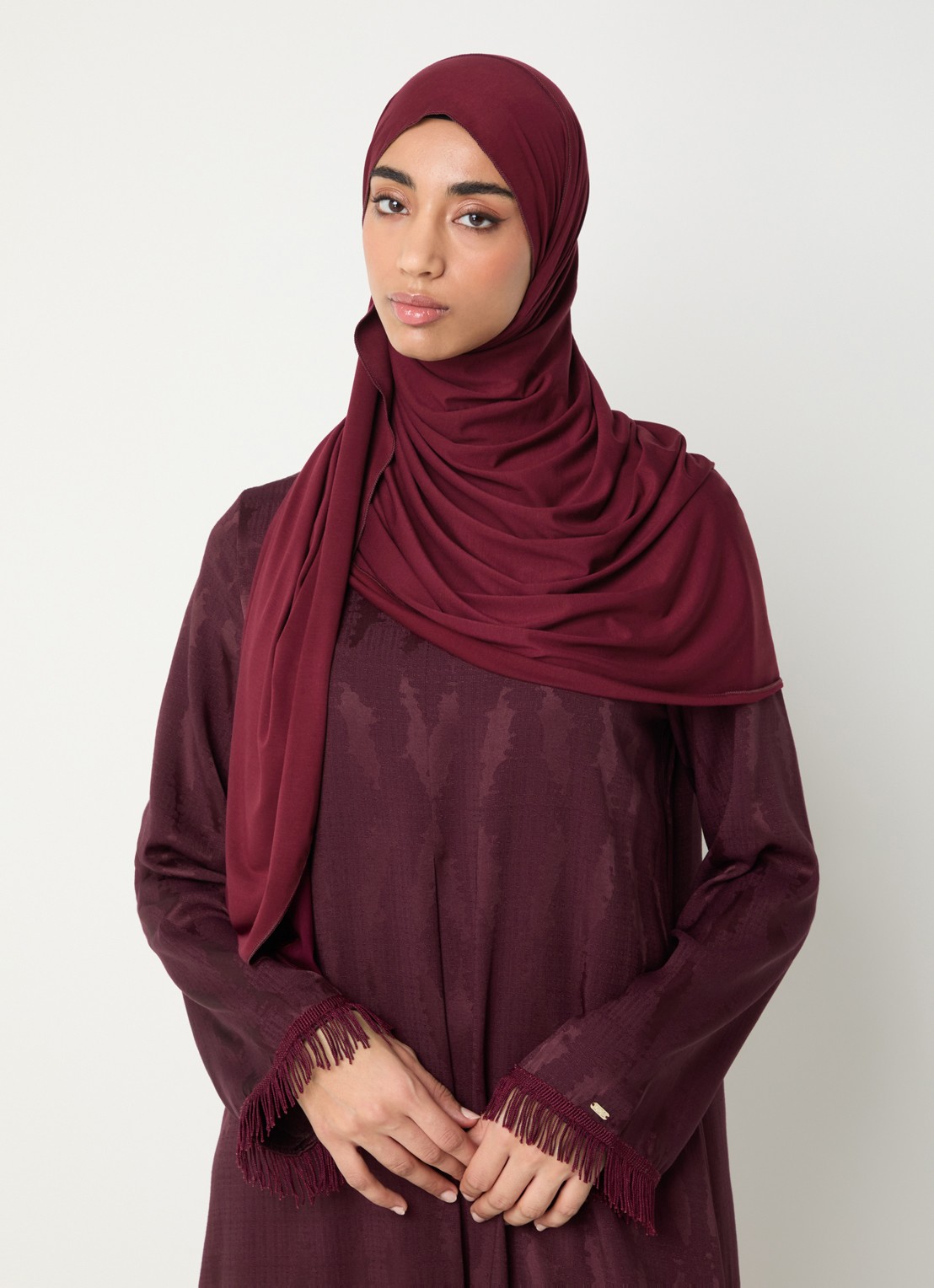 LES Atelier Hoofdoek met logo 180 x 80 cm - voorkant 2 aubergine