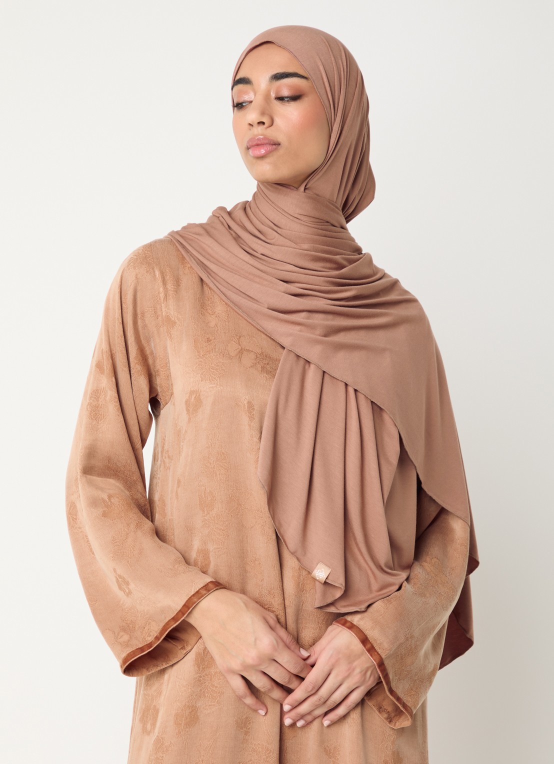 LES Atelier Hoofdoek met logo 180 x 80 cm - voorkant 4 oudroze