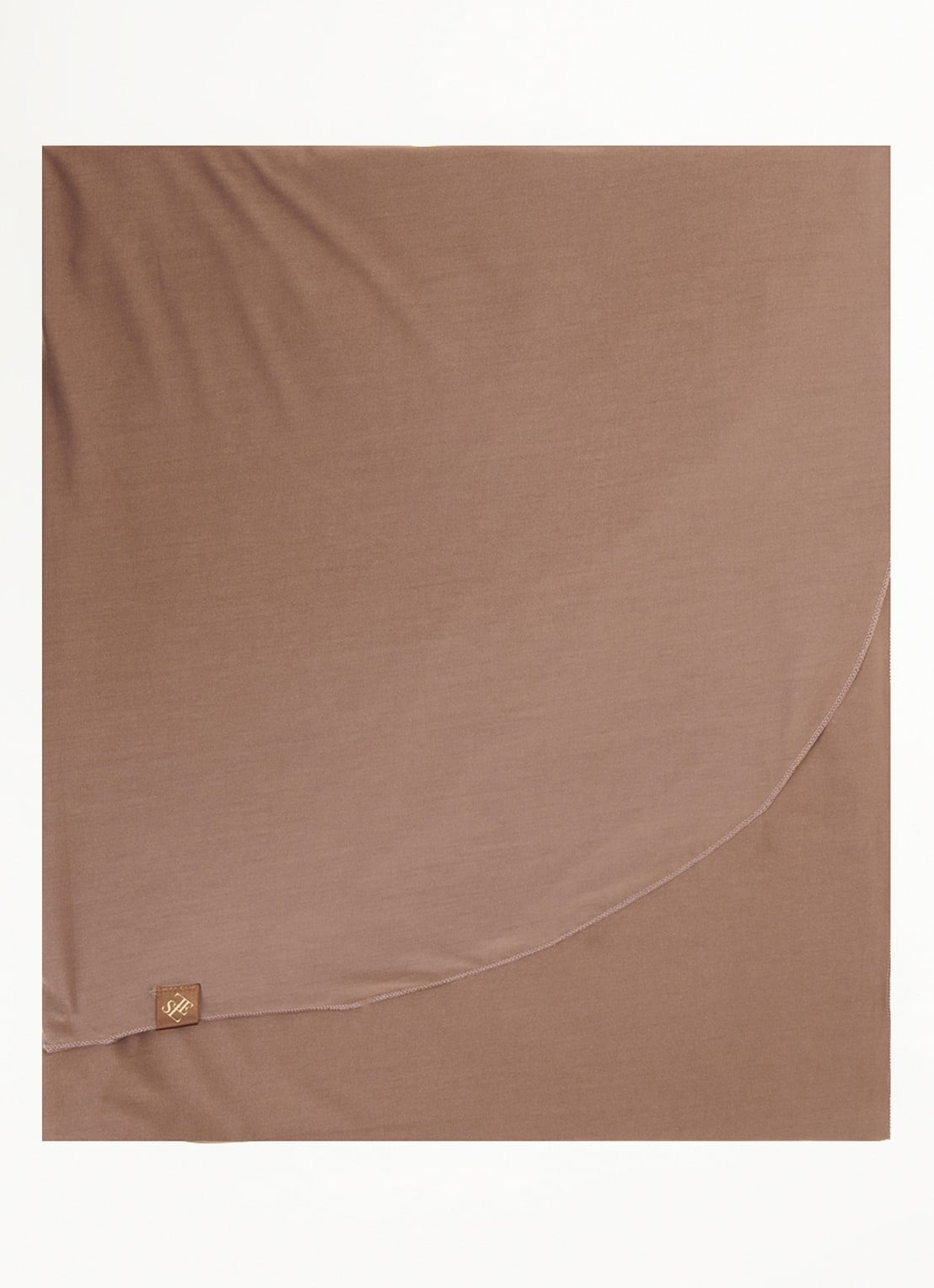 LES Atelier Hoofdoek met logo 180 x 80 cm - voorkant roodbruin